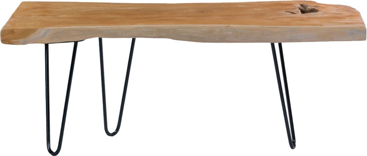 Kayoom Beistelltisch »Woodstock 325, Beistelltisch in Natur-Optik,hochwertiges Teakholz«, (1 St.), Hochwertiges Teakholz, stabile Bauweise, detailreiche Handarbeit