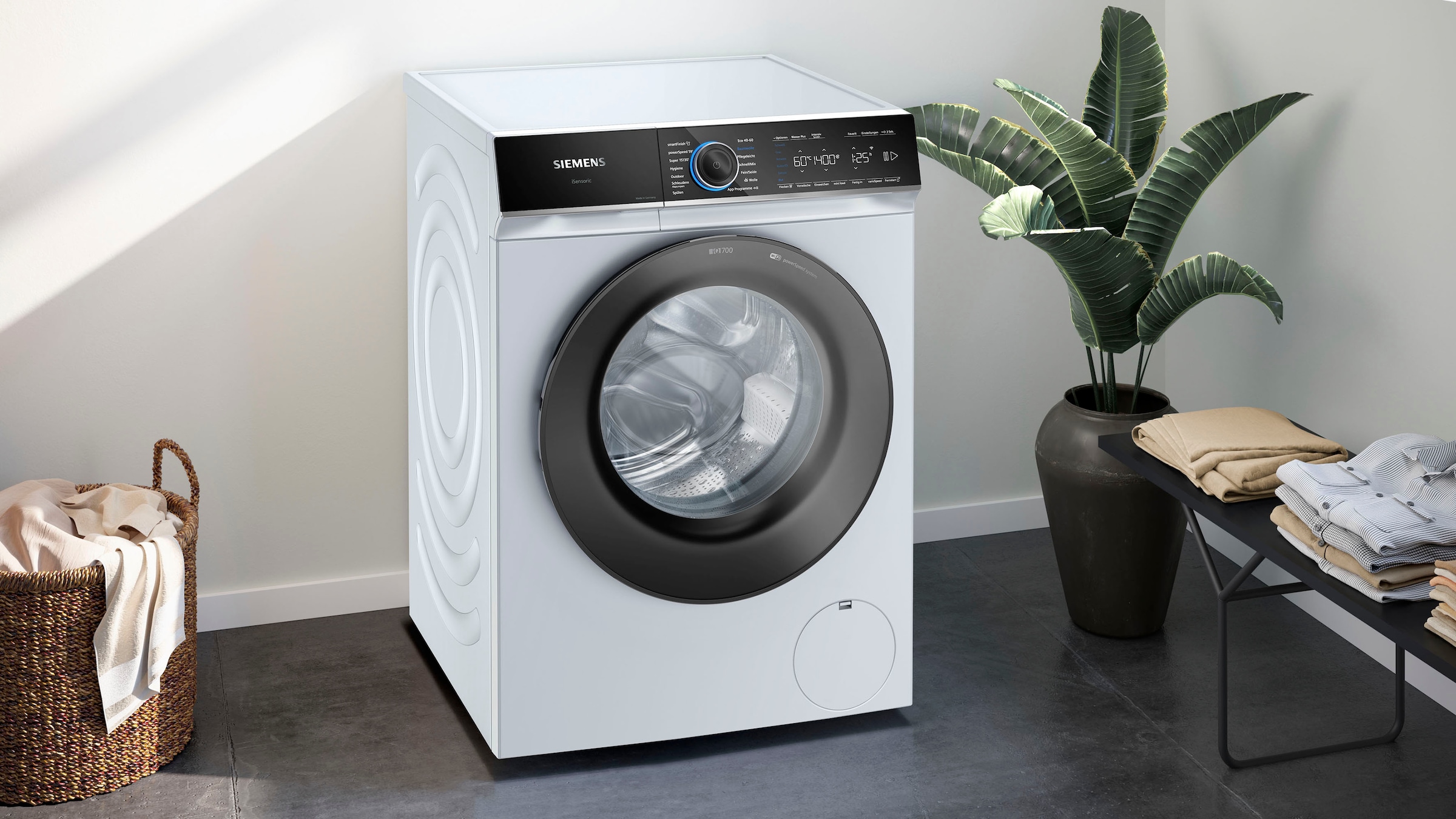SIEMENS Waschmaschine »WG44B2040«, WG44B2040, 9 kg, 1400 U/min, smartFinish  – glättet dank Dampf sämtliche Knitterfalten mit 3 Jahren XXL Garantie | Frontlader