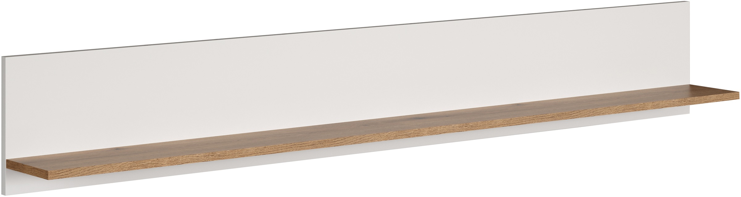 INOSIGN Wandboard »Linz«, (1 St.), großzügige Bücherleiste in Weiß/Eiche - Wandregal (B/T/H) 170/18/25 cm