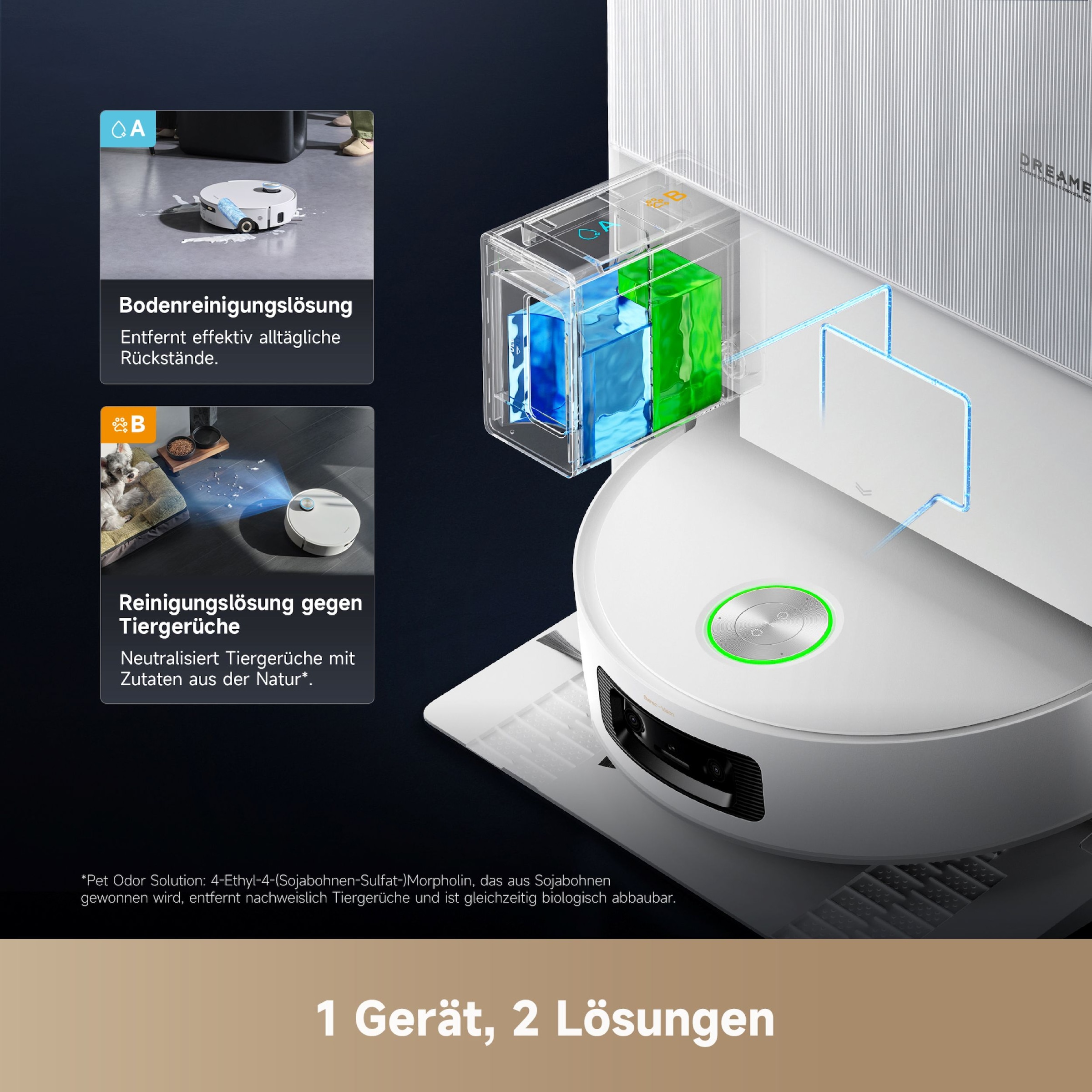 Dreame Saugroboter »mit Wischfunktion Aqua10 Ultra Roller Complete« Warmwasser-Wischsystem, Rollenmopp, überwindet Hindernisse, 30.000 Pa