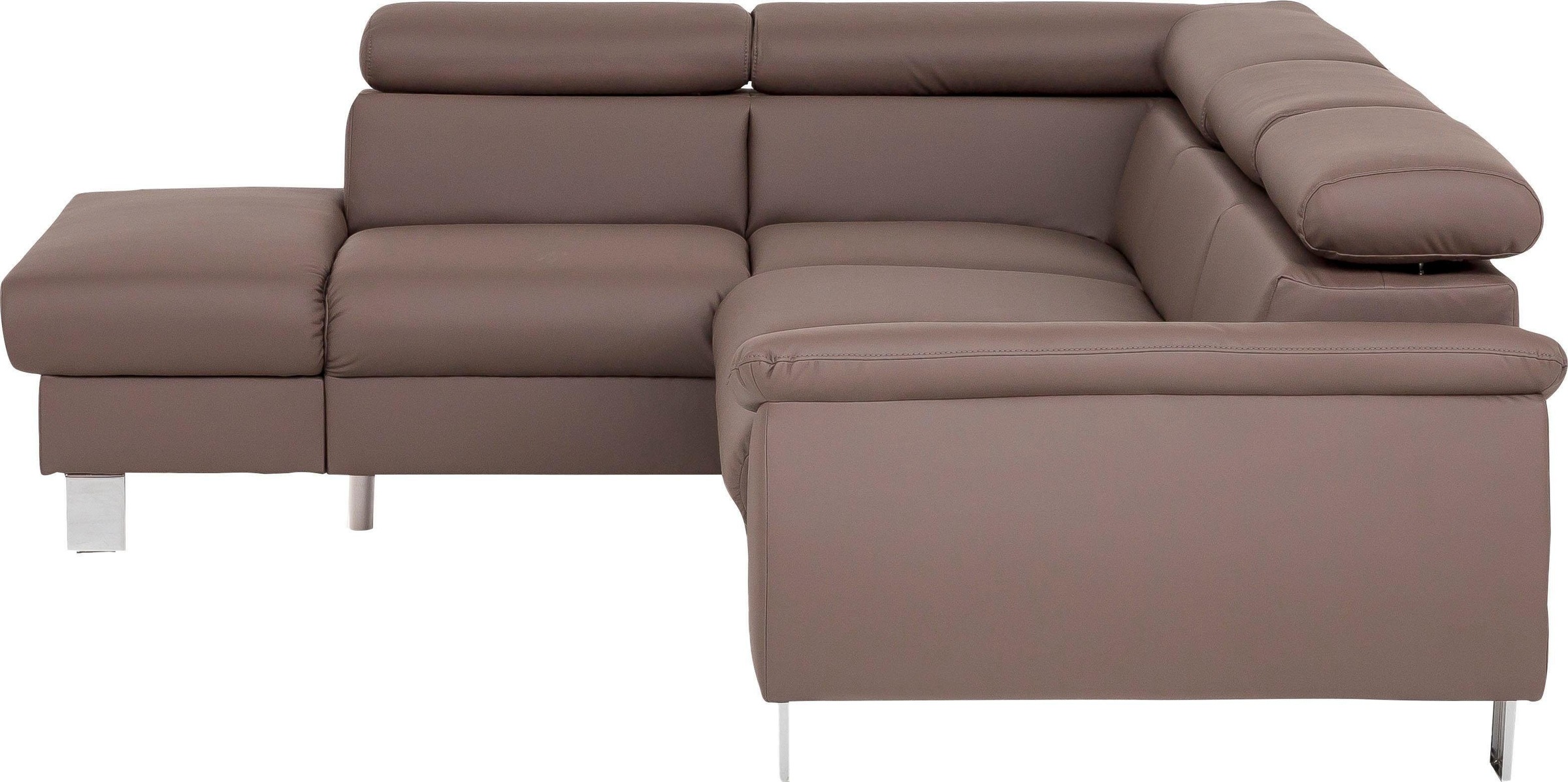 COTTA Polstergarnitur »Komaris L-Form«, (Set), Set bestehend aus: Ecksofa mit Kopfteilverstellung & Hocker