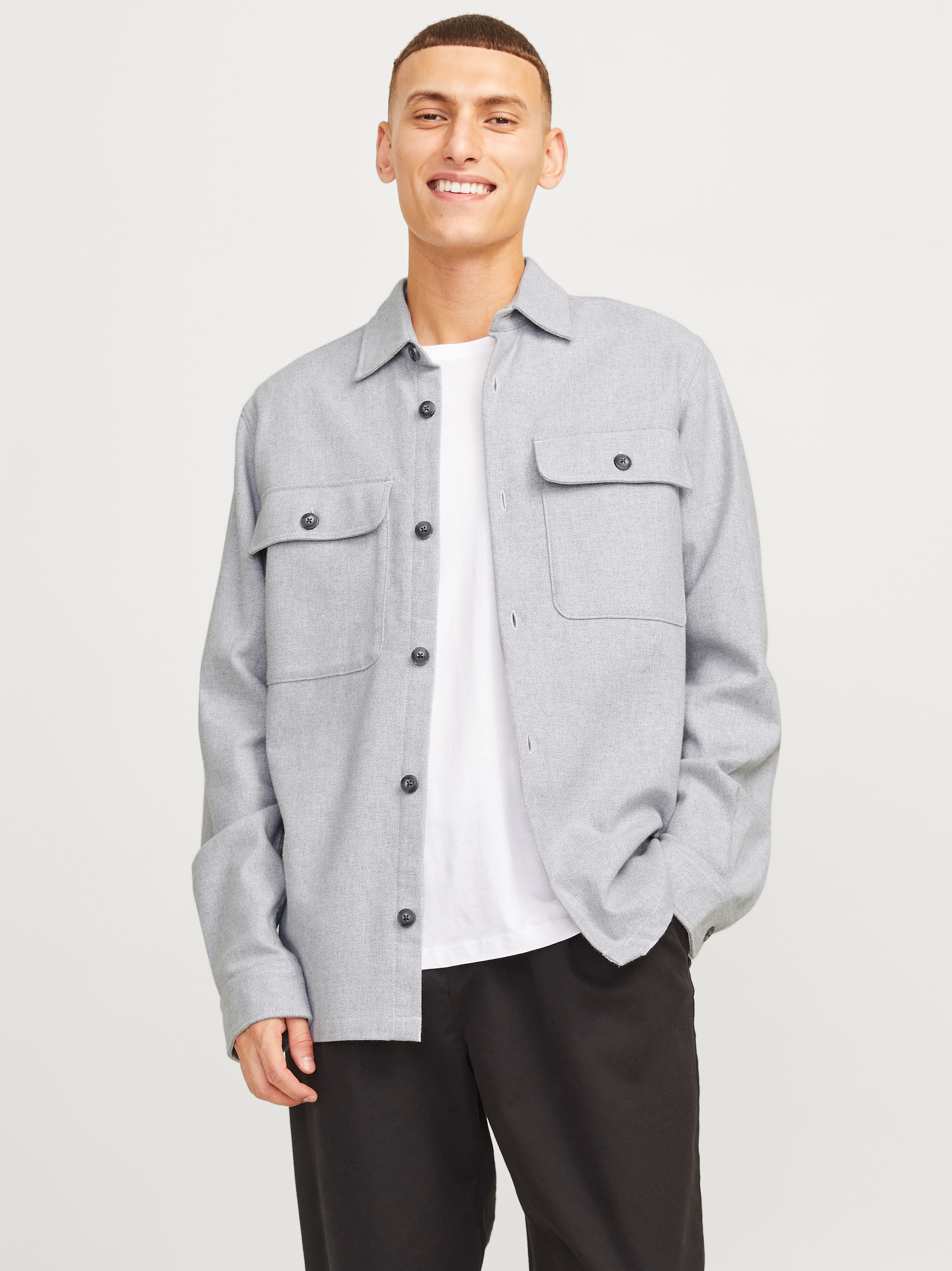 Langarmhemd »JPRRAYMOND MELANGE SOLID LS OVERSHIRT SN«