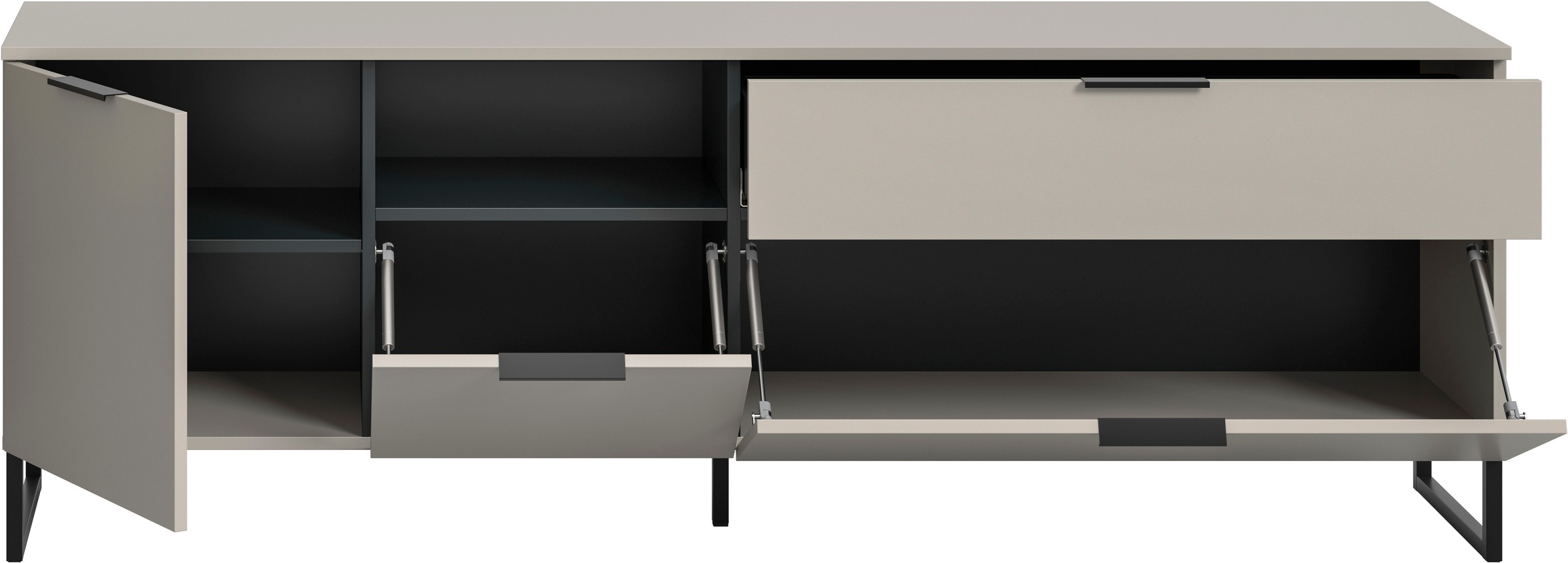 INOSIGN Lowboard »ADIO, Breite 185 cm, 2 Klappen, 1 Schubkasten, 1 Tür, mit Metall-Kufen« 1 Stk. tlg. Sideboard, Kommode, TV-Schrank, Schrank, Wohnzimmerschrank, Anrichte