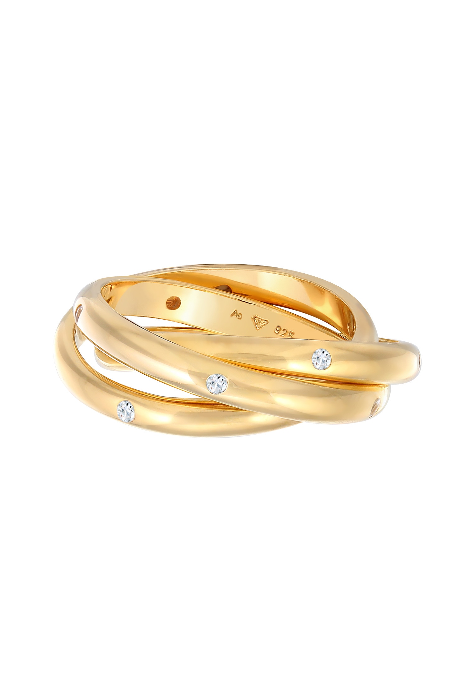 Elli Premium Silberring »Ring Wickelring Trio Basic Topas 925 Silber«
