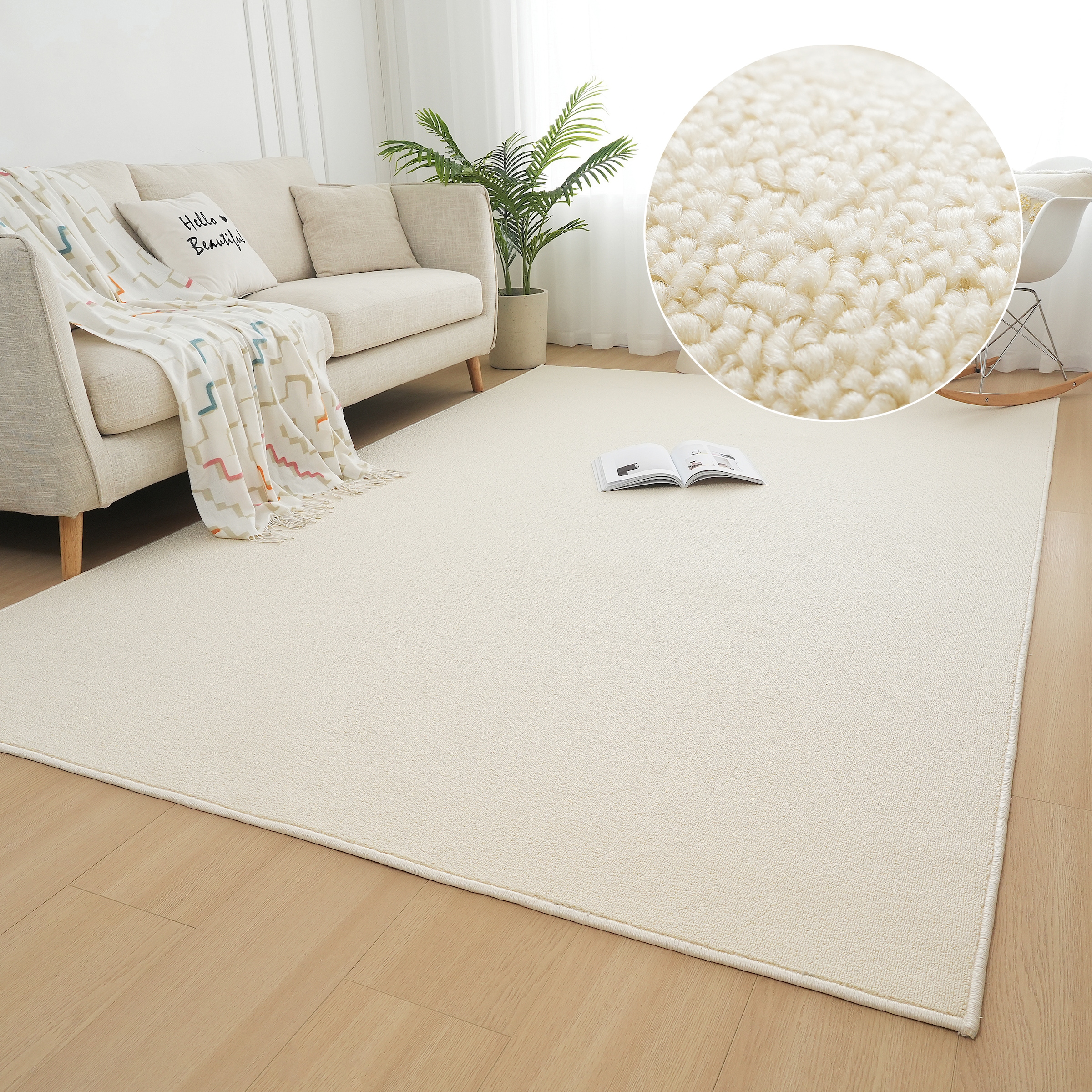 OTTO home Teppich »Jola, Uni-Farben, besonders dichte Qualität, Boho« rechteckig 10 mm Höhe Wohnzimmer, Schlafzimmer, Flur, Kinderzimmer, wasserabweisend