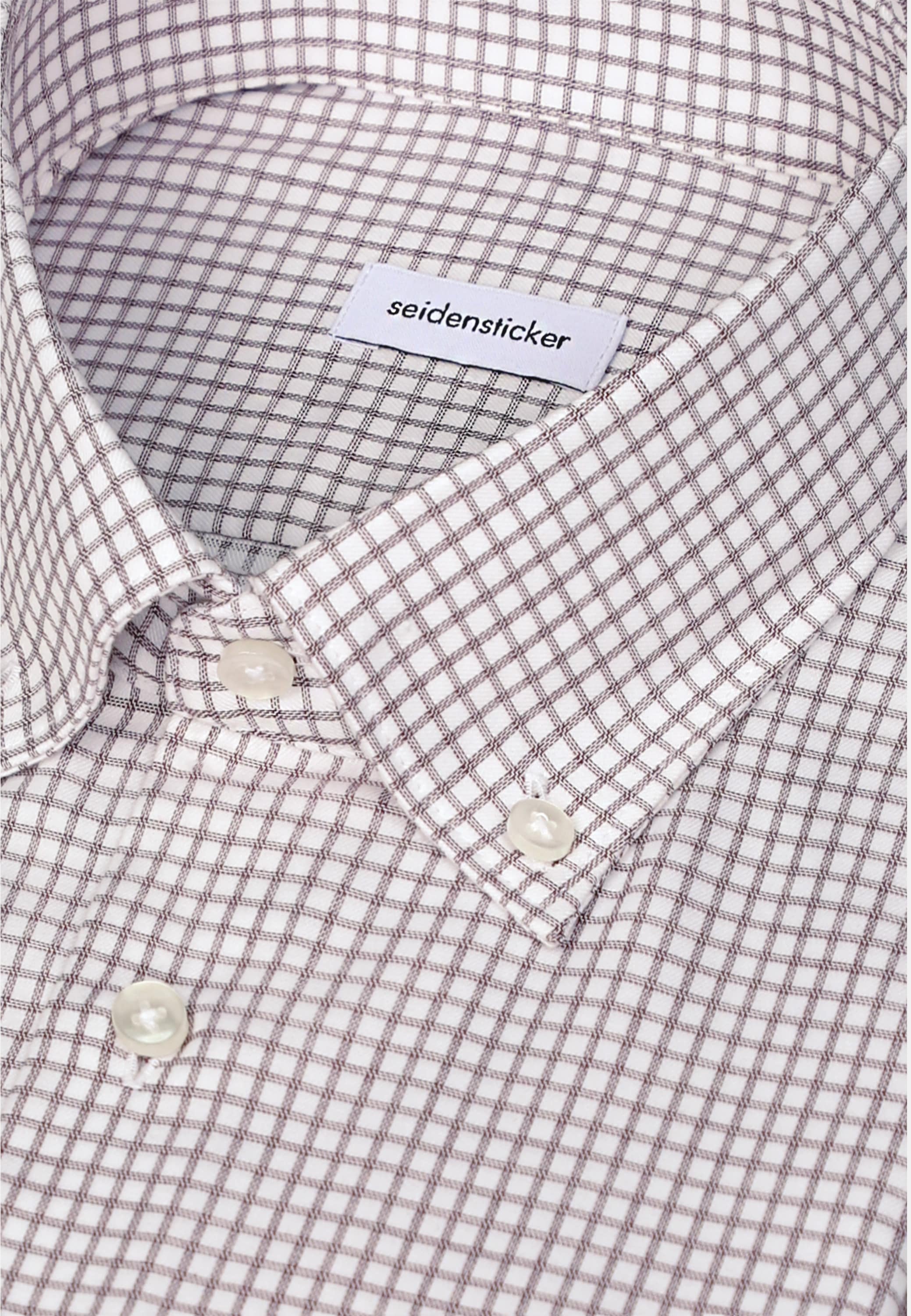 seidensticker Businesshemd »Schwarze Rose« Slim 1/1 Button-Down-Kragen Karo