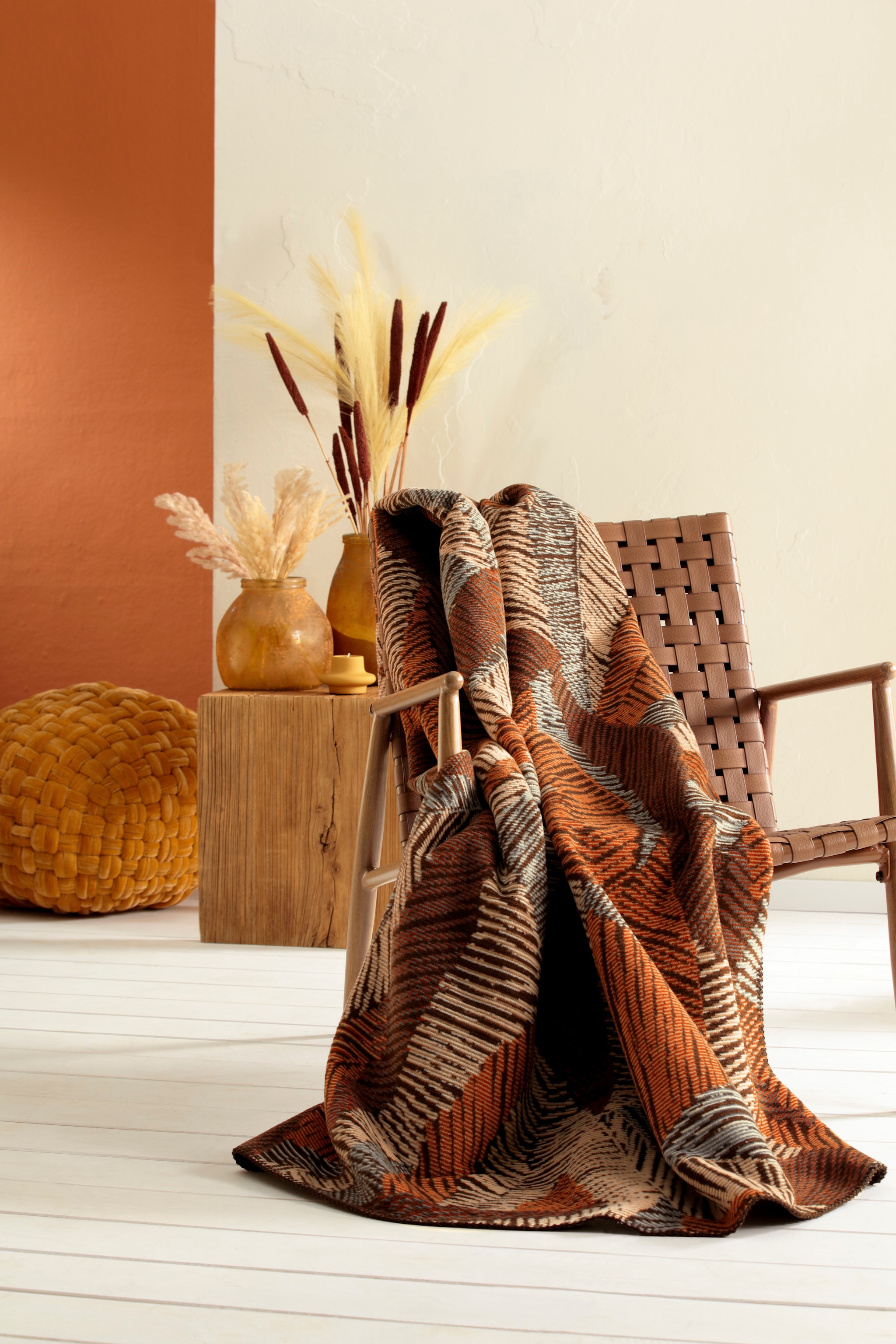 Biederlack Wohndecke »Rustic«, mit geketteltem Zierstich