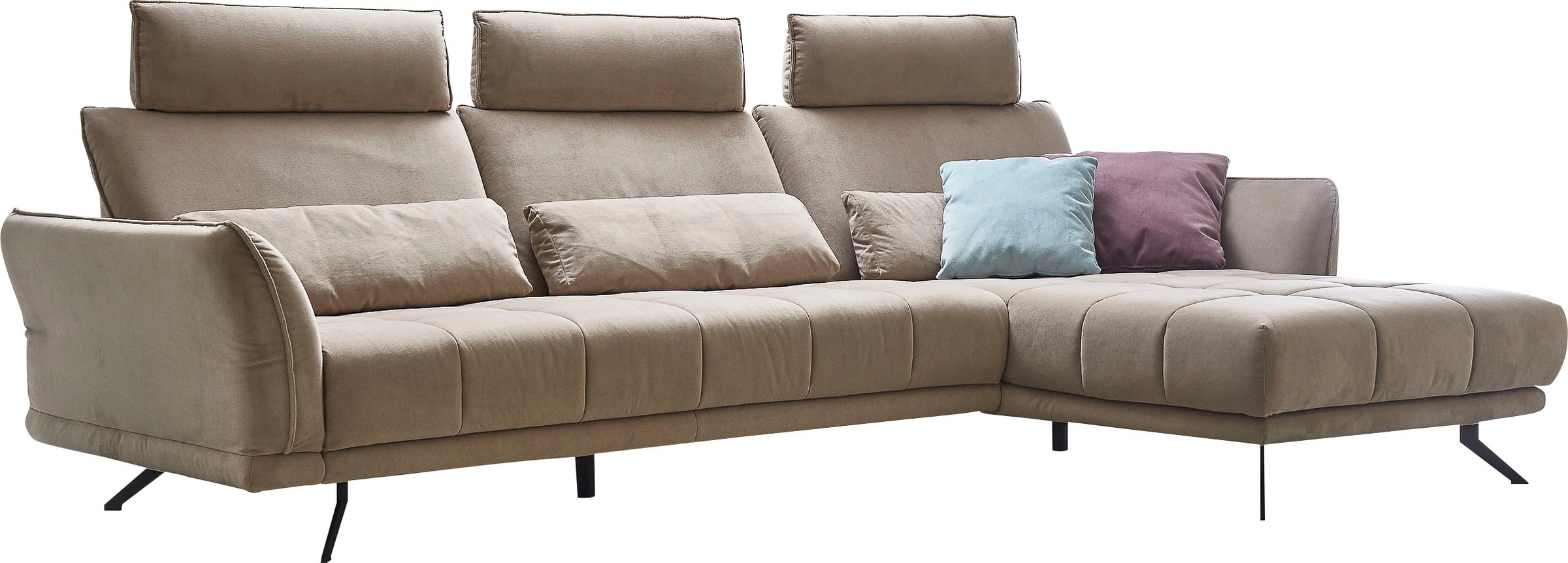 Die PlanBar Ecksofa »MP-IN20041 L-Form«, optional Sitztiefenverstellung und Kopfstützen