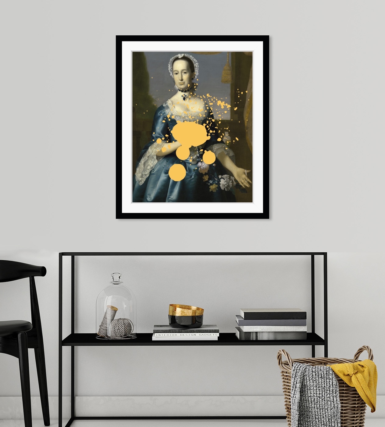 queence Bild »Linda mit Farbklecks« Bilder von Frauen | Frau | Gemälde | Historische Persönlichkeiten | Kunst HD Premium Poster-Druck inkl. Holzrahmen