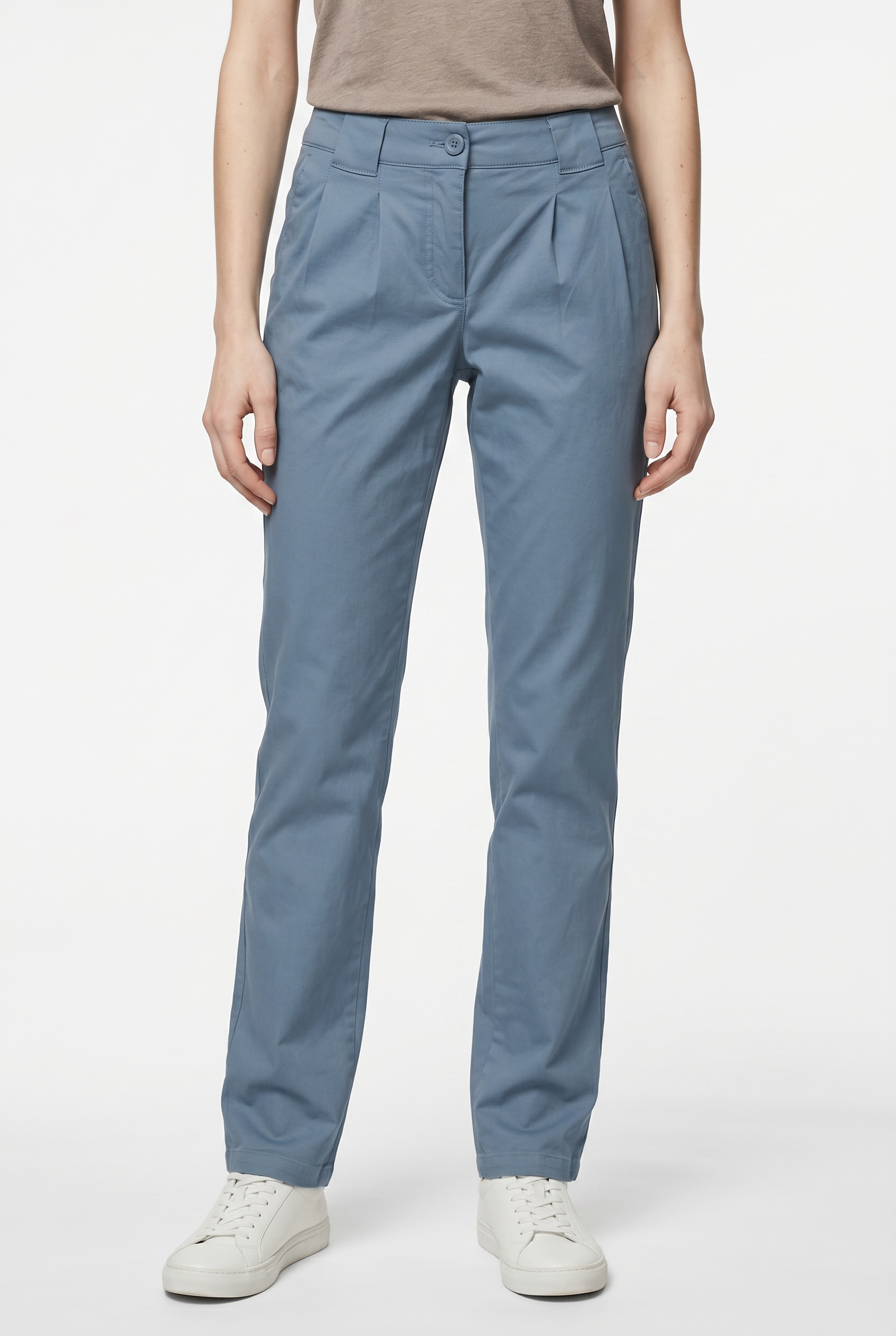 bonprix Chinohose  schmale Form, mit Bundfalten und praktischen Taschen