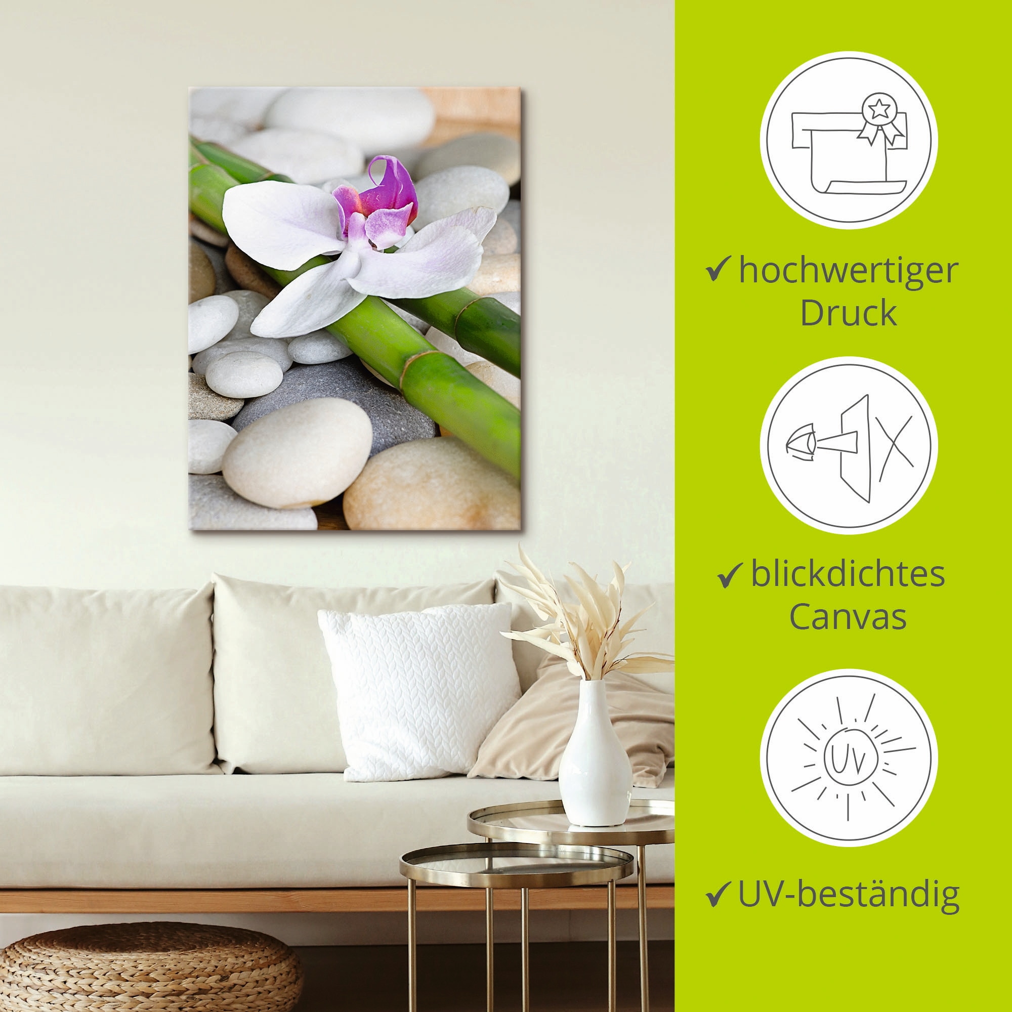 Artland Wandbild »Zen Orchidee«, Zen, (1 St.), als Alubild, Outdoorbild, Leinwandbild, Wandaufkleber, versch. Größen