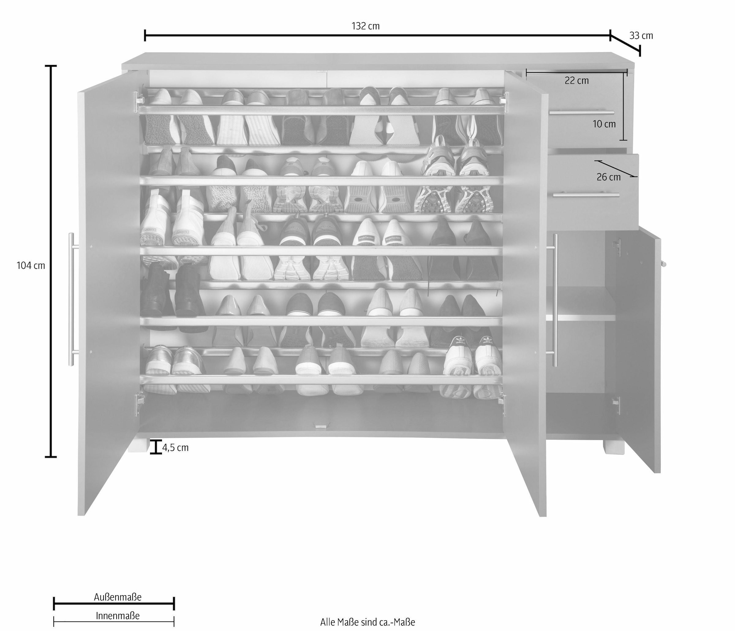 Schildmeyer Schuhschrank »Pisa«, mit Schubkästen 2 und 3 Raten auf bestellen Türen