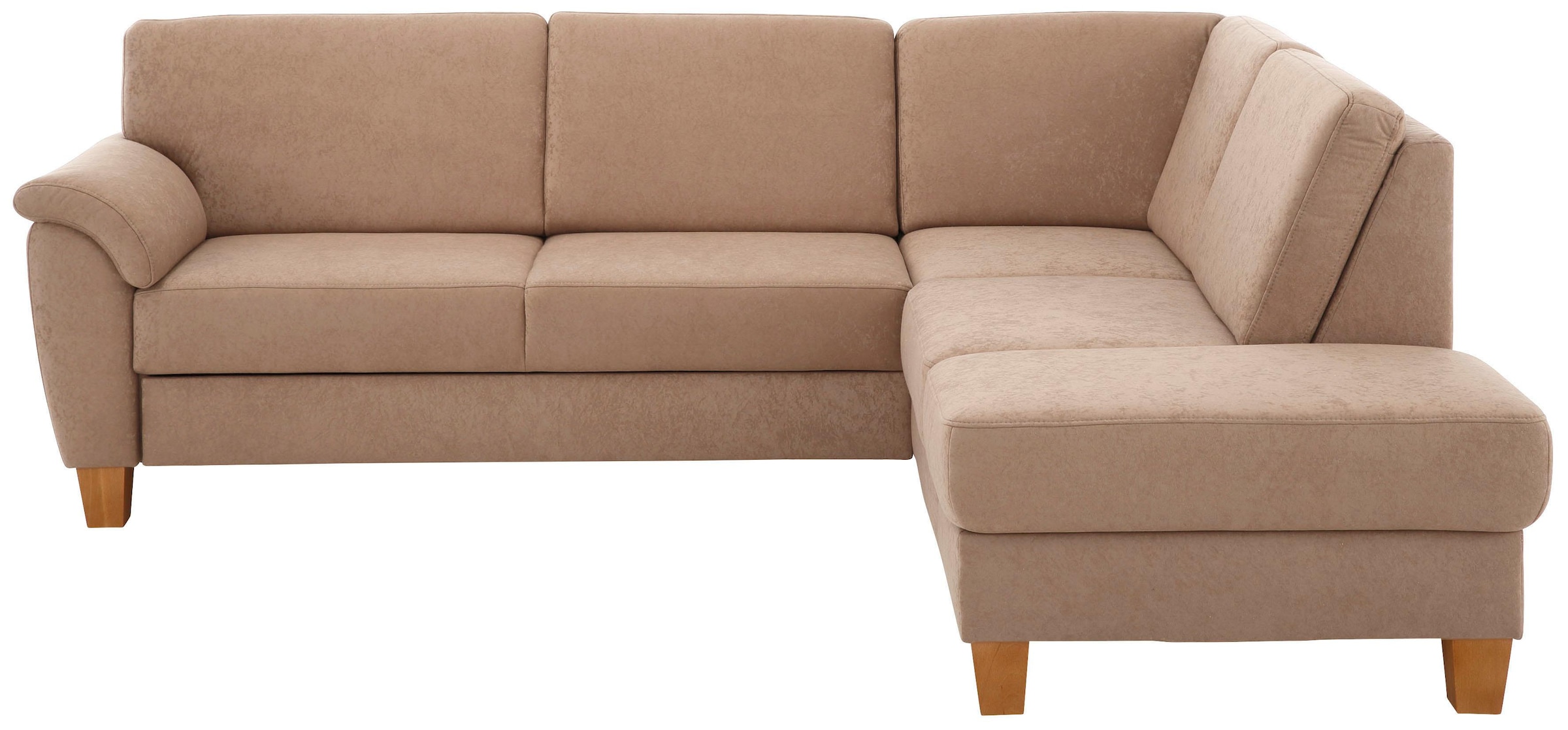 Home affaire Ecksofa »Alta L-Form« mit Federkern und Kontrastnaht, Füße Buche eichefarben