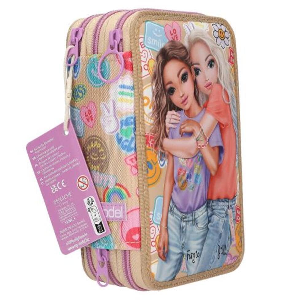 Depesche Buntstift »3-Fach Federtasche GIRL POWER inkl. Stifte TOPModel 7,5 x 13 x 20 cm bunt«