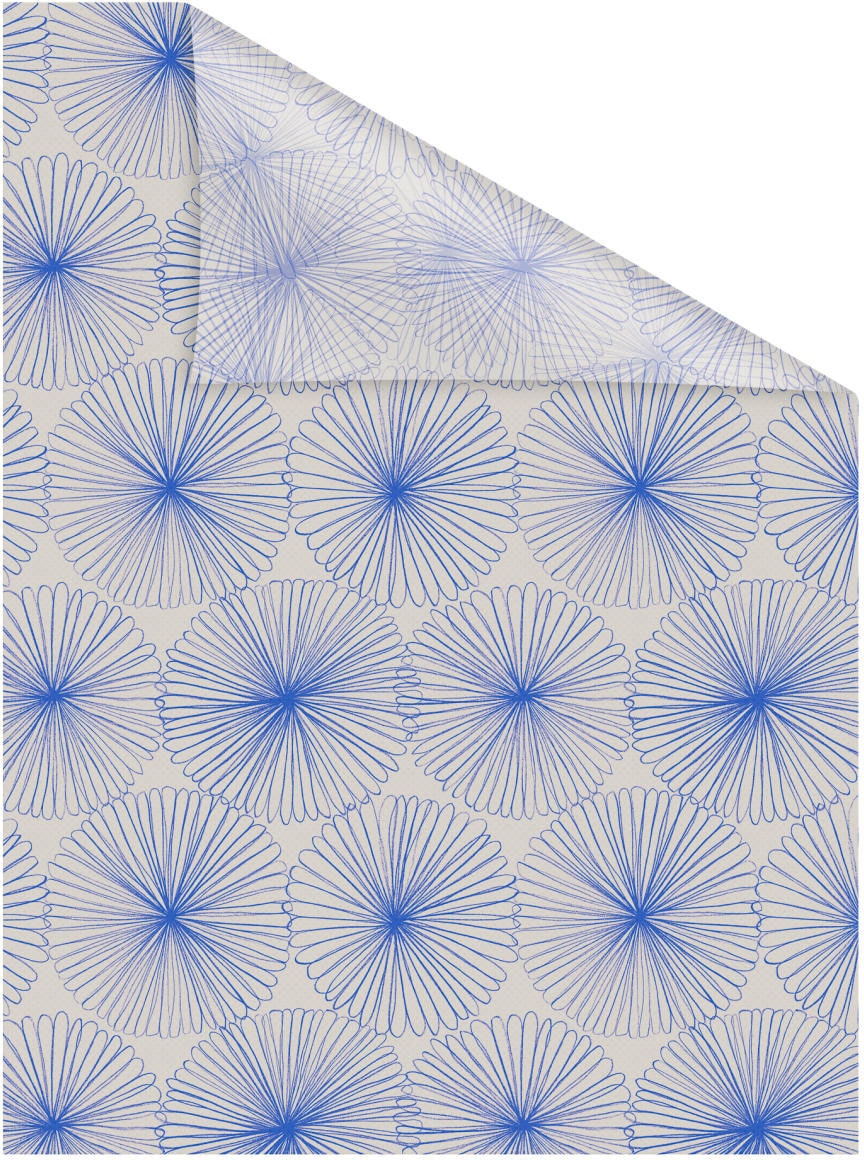 LICHTBLICK ORIGINAL Fensterfolie »Fensterfolie selbstklebend, Sichtschutz, Flower wheel - Blau«, 1 St., blickdicht, glattstatisch haftend