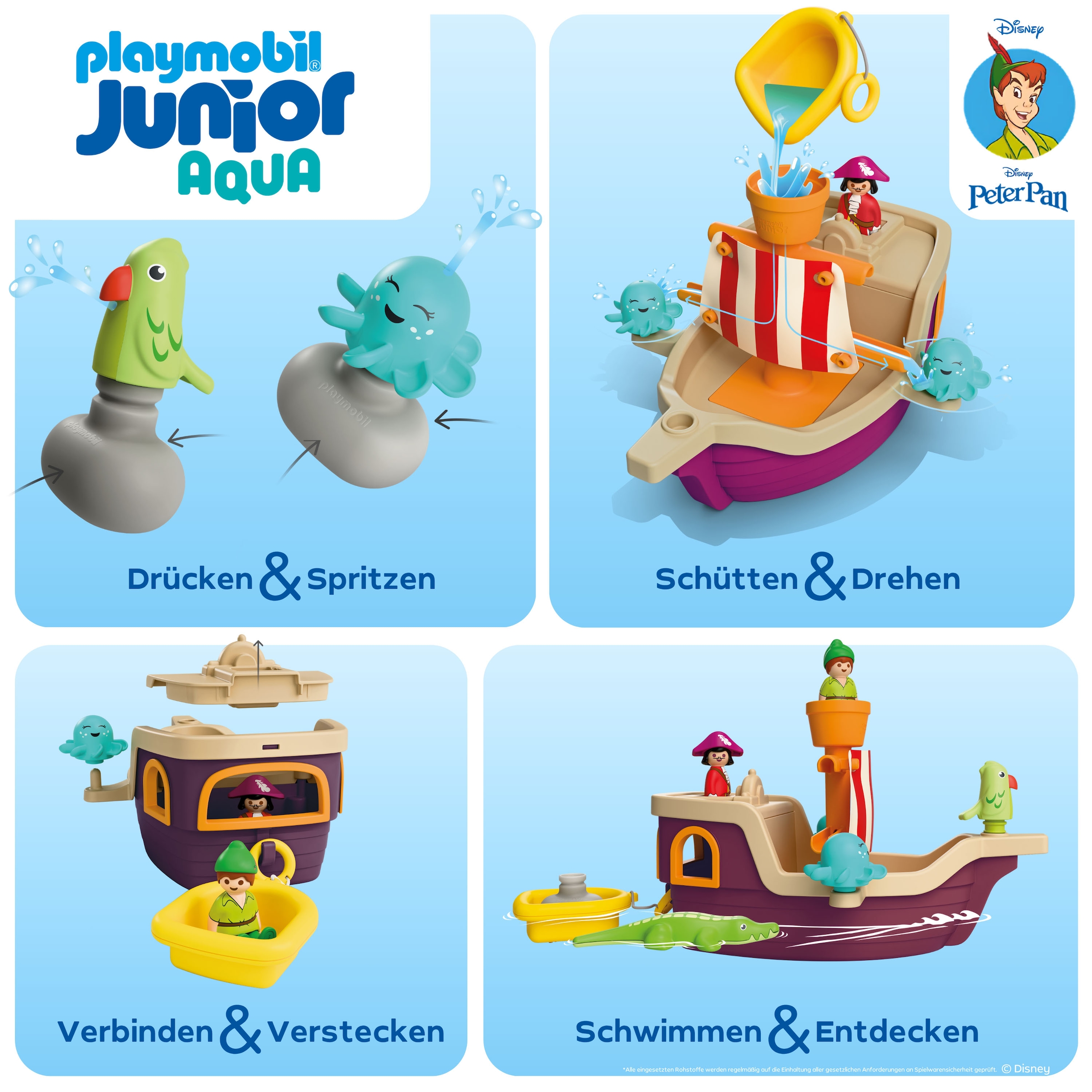 Playmobil® Konstruktions-Spielset »Peter Pans Piratenschiff mit Wasserspritzspaß (71769), JUNIOR & Disney« Made in Europe