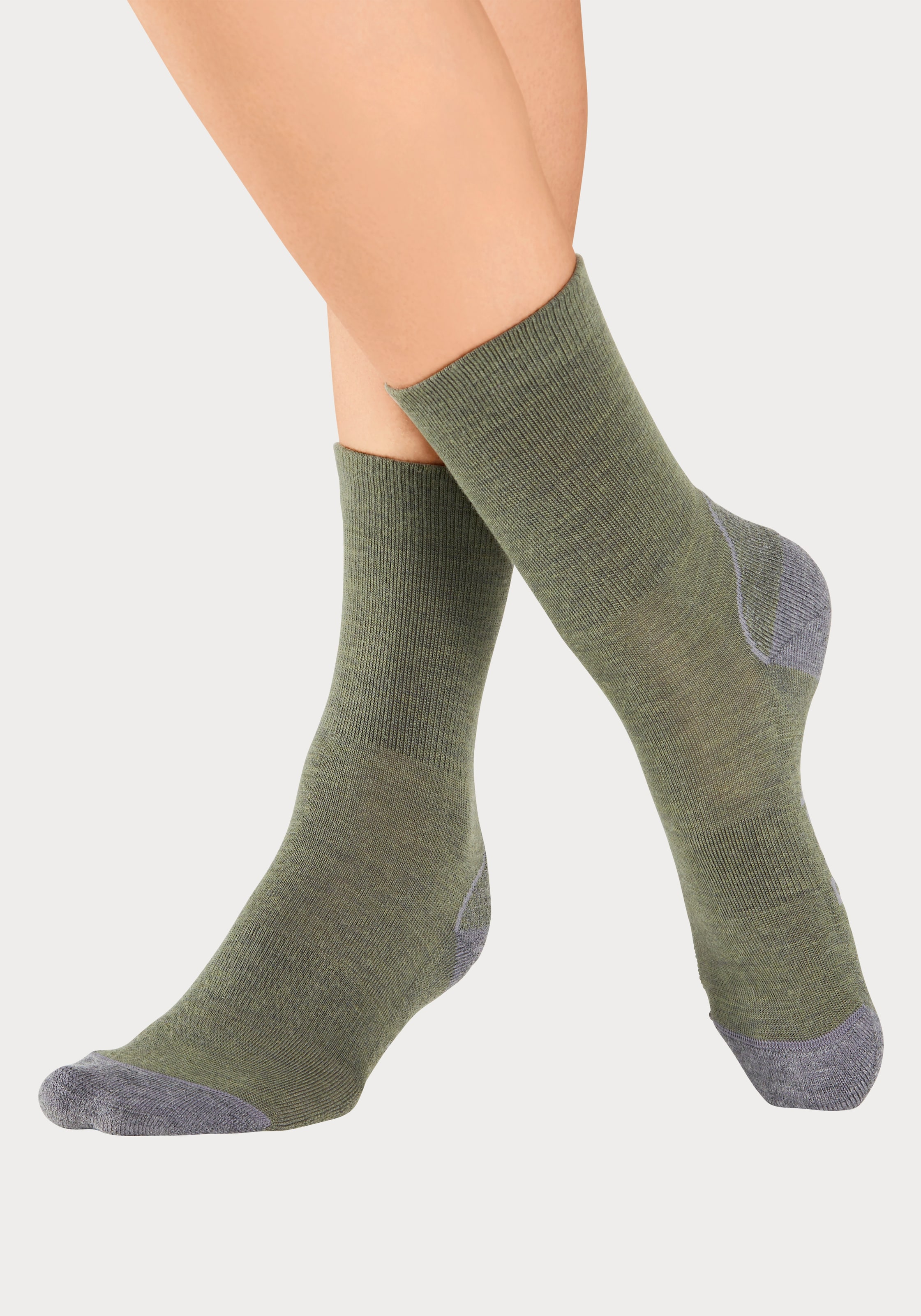 Bench. Wandersocken, (Packung, 2 Paar), Wollsocken aus flauschigem Material mit 51% Wolle