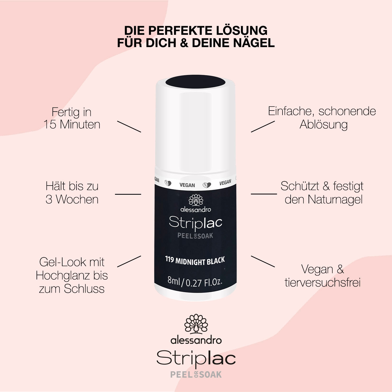 UNIVERSAL bei MIDNIGHT »STRIPLAC Nagellack international online BLACK« alessandro