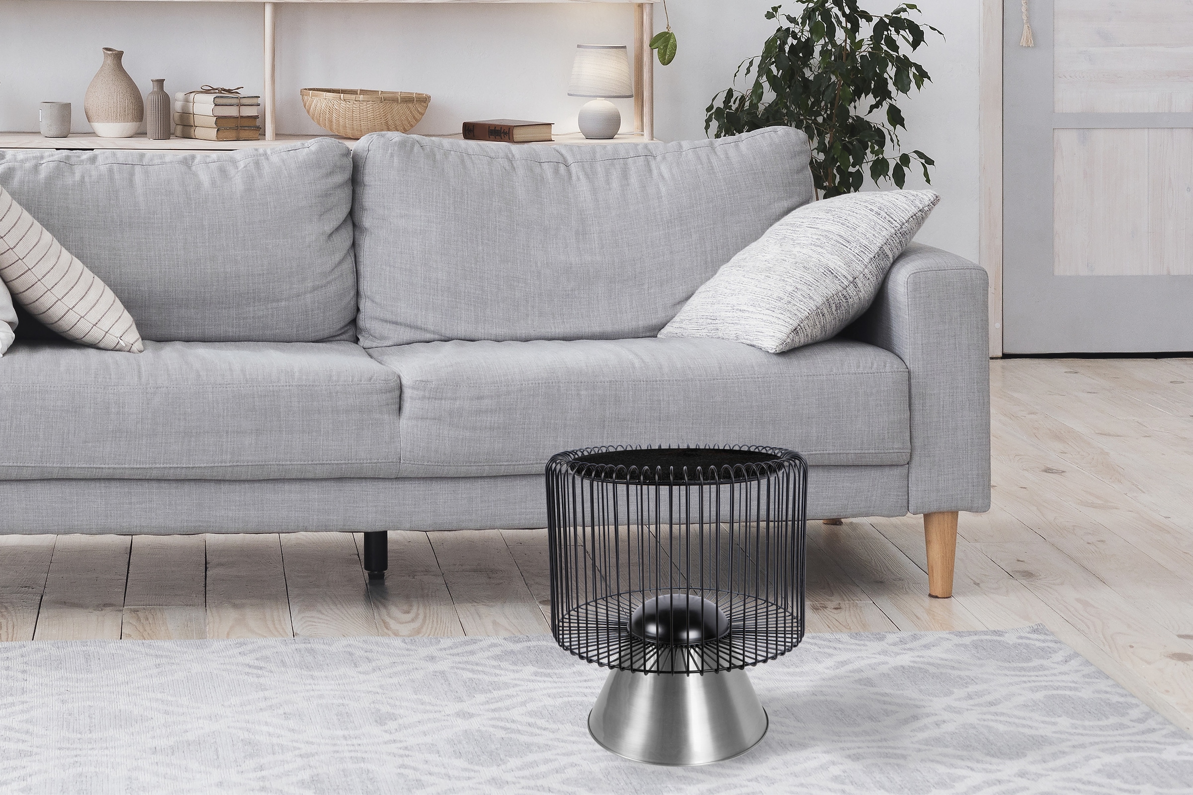 Kayoom Beistelltisch »Malibu 125, Runde Platte aus original Marmor, pflegeleicht«, (1 St.), ø-Marmorplatte: ca. 40 cm, angesagtes Metalldesign, pflegeleicht