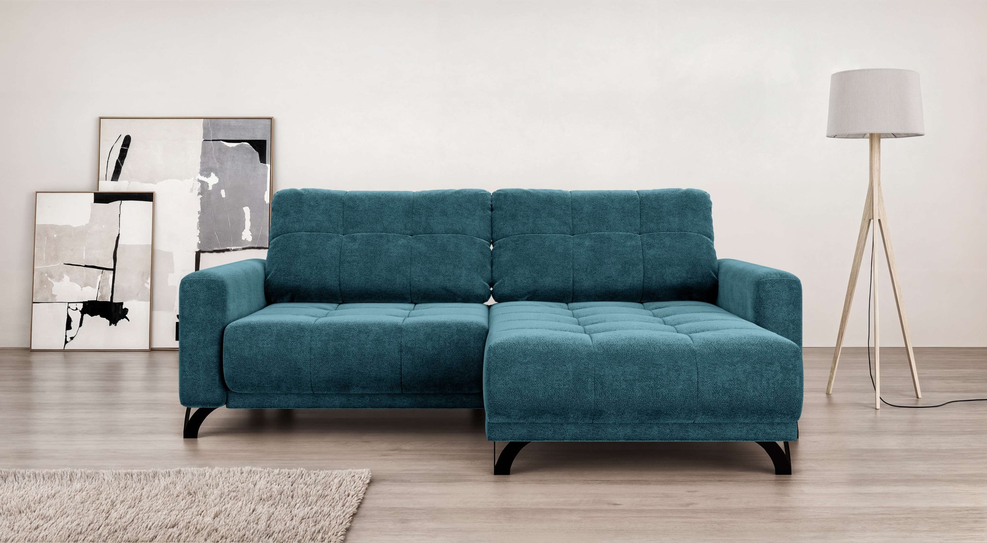 INOSIGN Ecksofa »FAIRVIEW mit verstellbaren Rückenlehne, Maße B/T/H: 234/174/93 cm«, L-Form mit Wellenunterfederung, Recamiere beidseitig montierbar