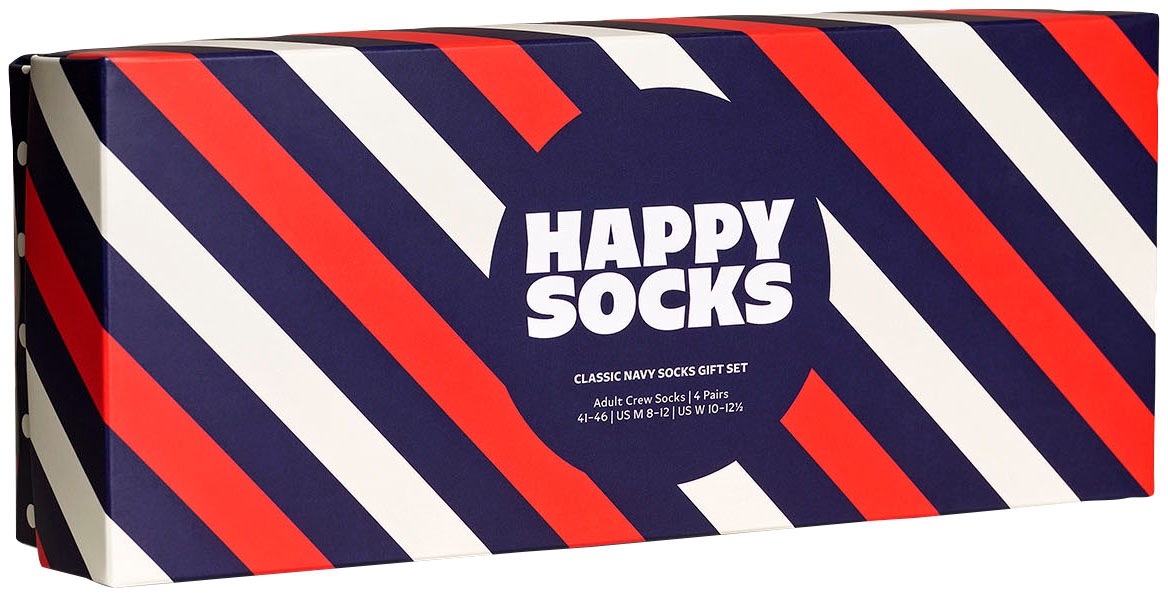 (Packung, Socks bei Happy ♕ Socks Set«, 4 Navy Paar), Stripes Socken Gift Classic & »4-Pack Dots