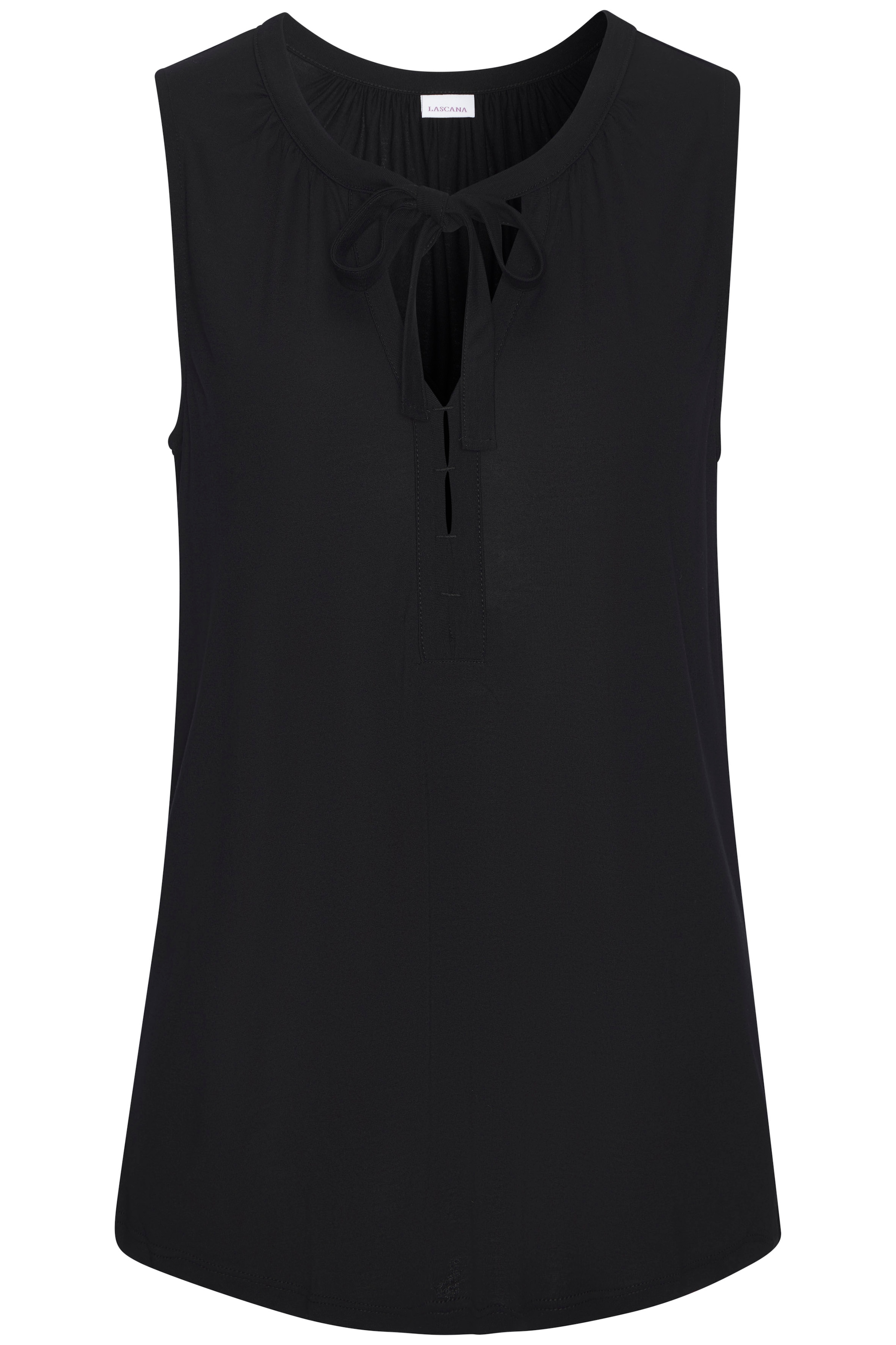 LASCANA Tanktop, mit Bändern am Ausschnitt, lockeres Jerseytop