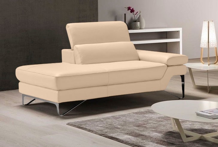 Egoitaliano Ottomane »Princess, elegantes Designsofa mit erstklassigem Sitzkomfort,« inkl. verstellbarem Kopfteil und edle Designmetallfüße
