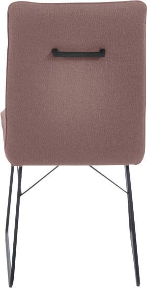 K+W Komfort & Wohnen Kufenstuhl () 1 Stk.Drahtgestell in Metall schwarz, Griff am Rücken, Steppung im Sitz