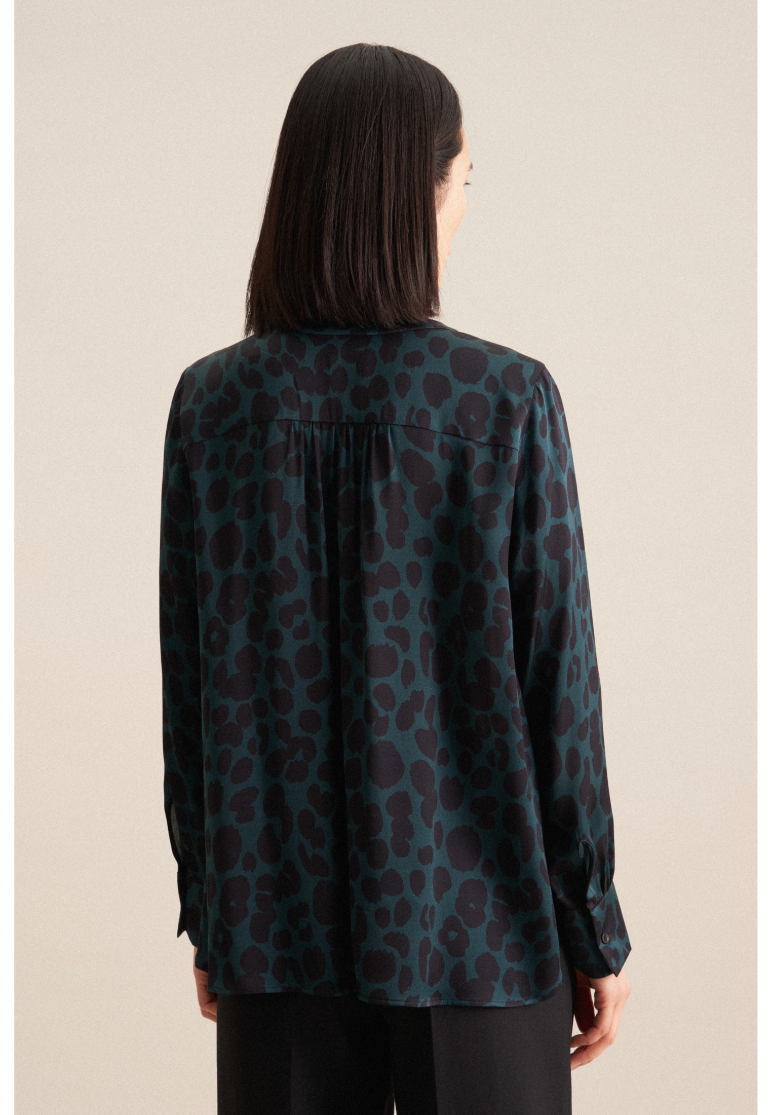 seidensticker Shirtbluse »Schwarze Rose«, Langarm V-Neck Druck