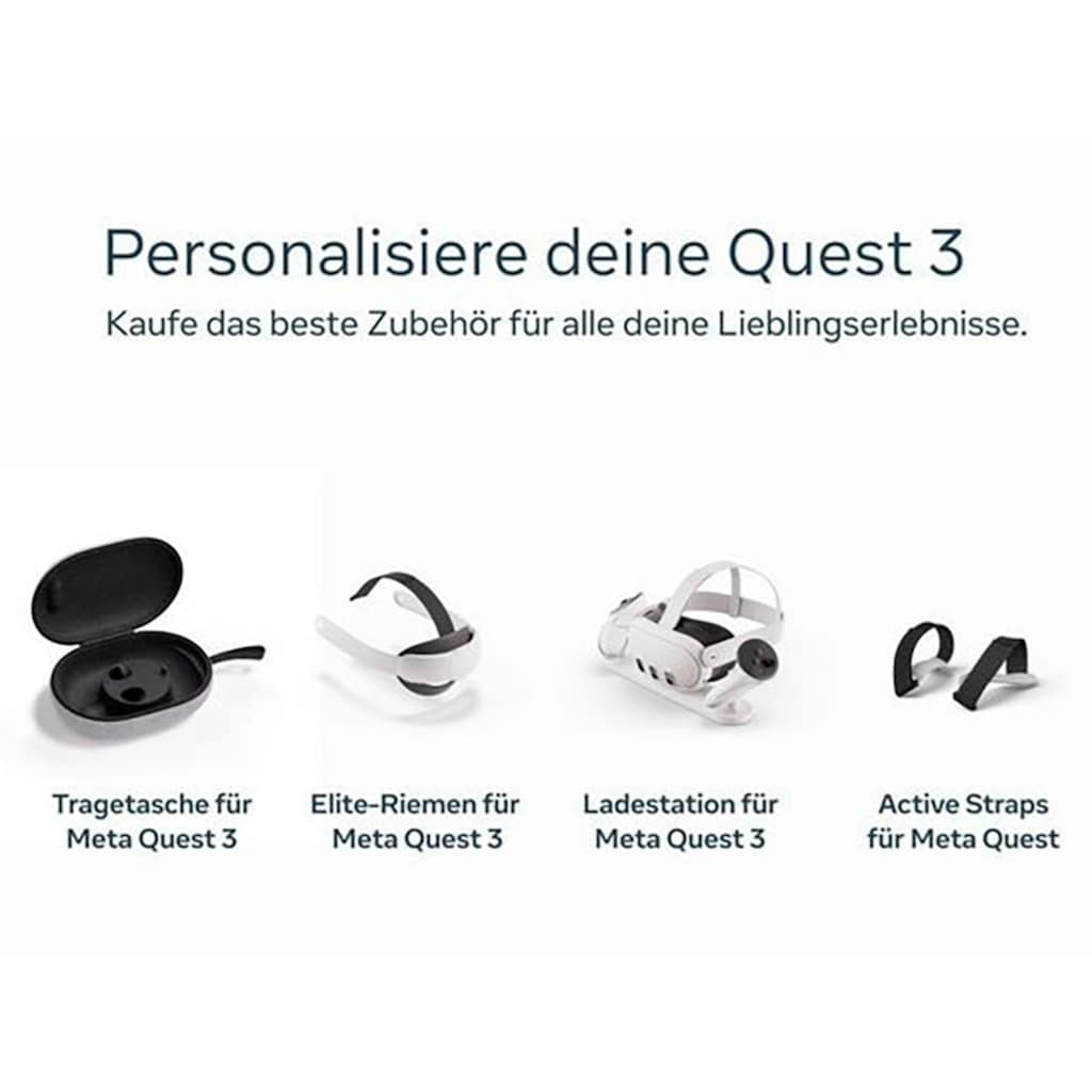 Meta Virtual-Reality-Brille »Quest 3 128 GB + Elite-Riemen (Elite Strap)«
