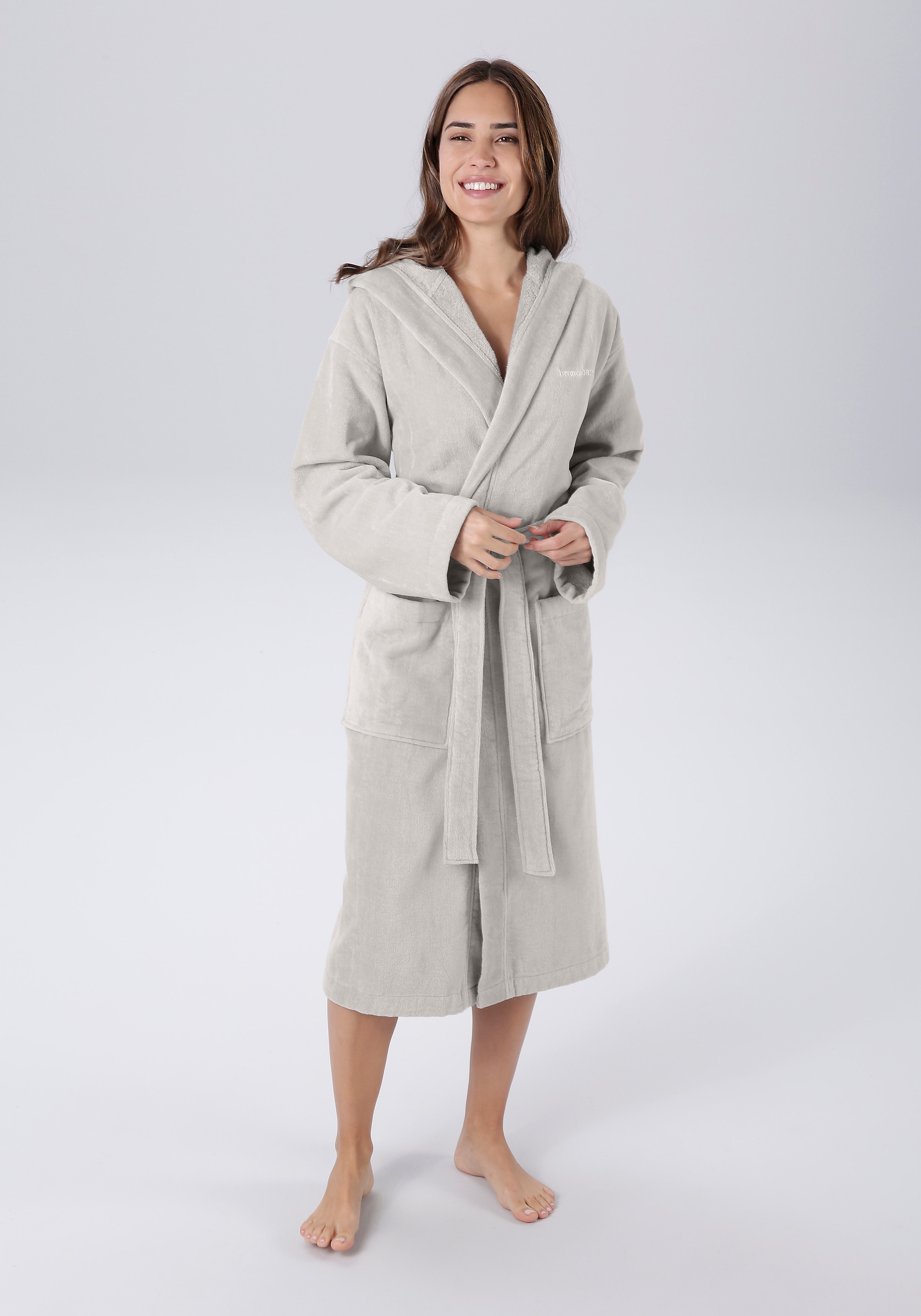 Bruno Banani Unisex-Bademantel »Daniel, ideal für Sauna & Spa, Hotelbademantel, Morgenmantel«, (1 St.), Damen & Herren Bademantel, lang, mit Taschen, S-5XL