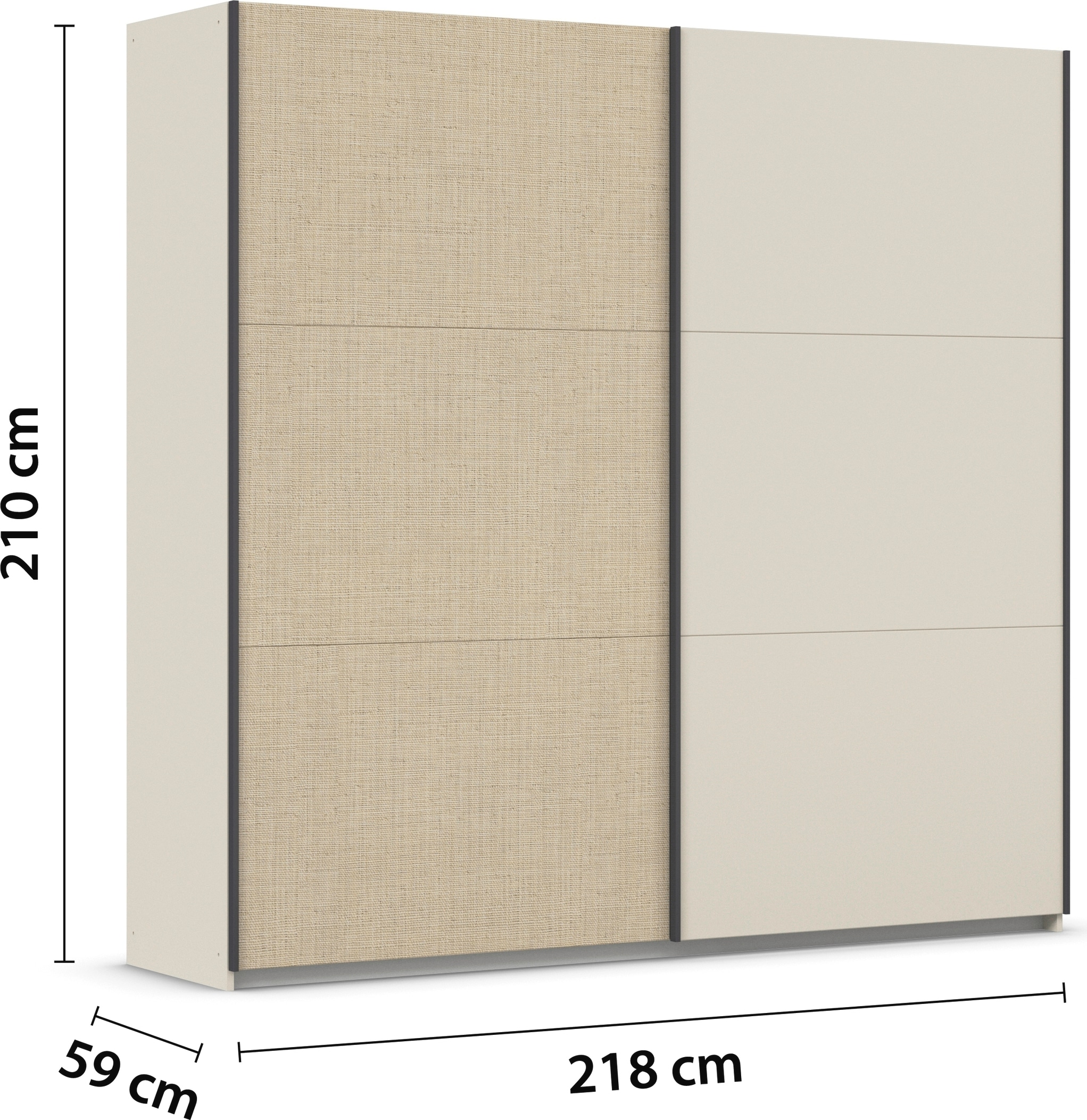 rauch Schwebetürenschrank »Senja«, mit Absetzung in angesagter Rattan-Optik