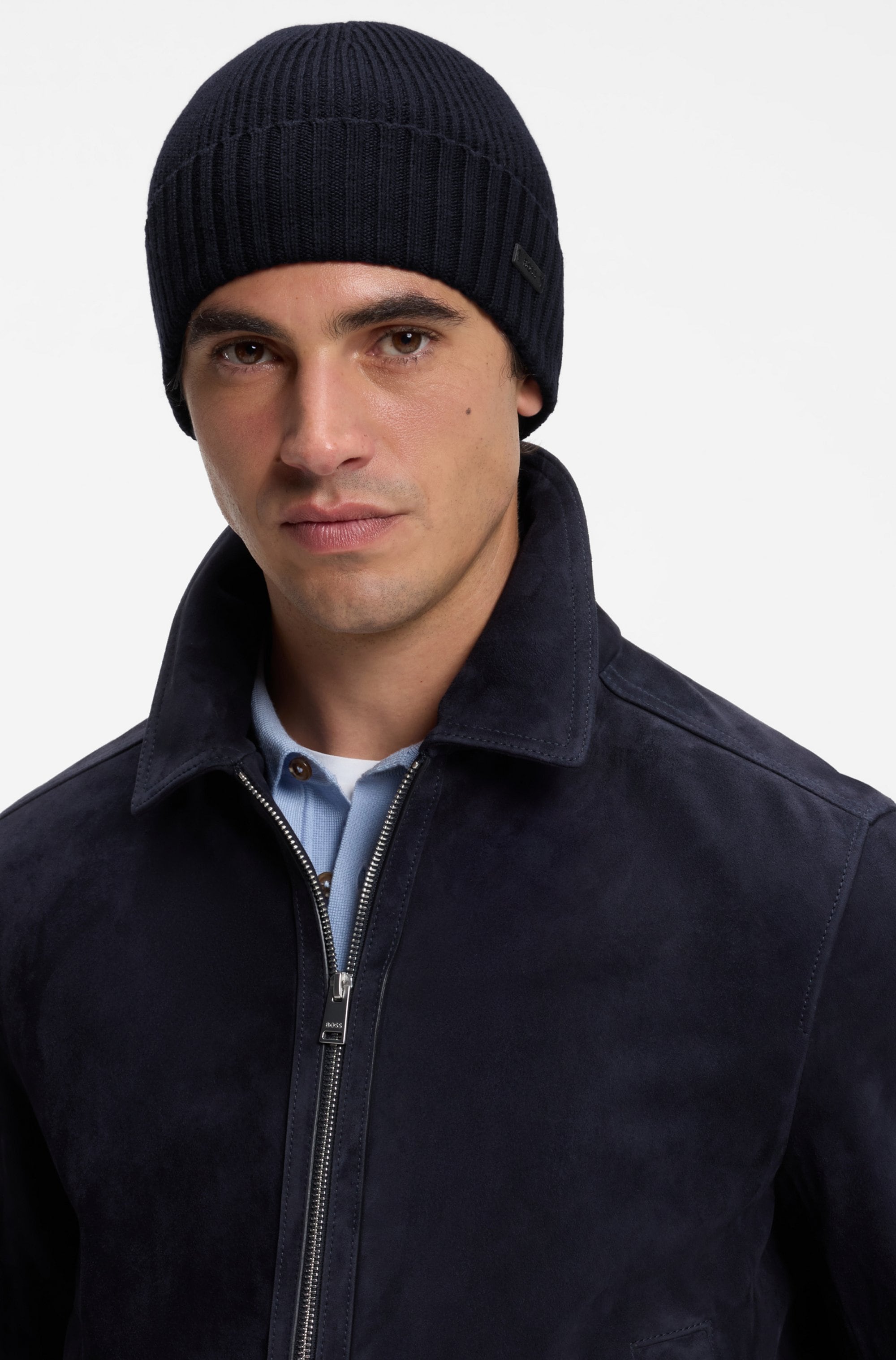 BOSS Beanie »Fati« aus Wolle in Rippenstrick, unisex