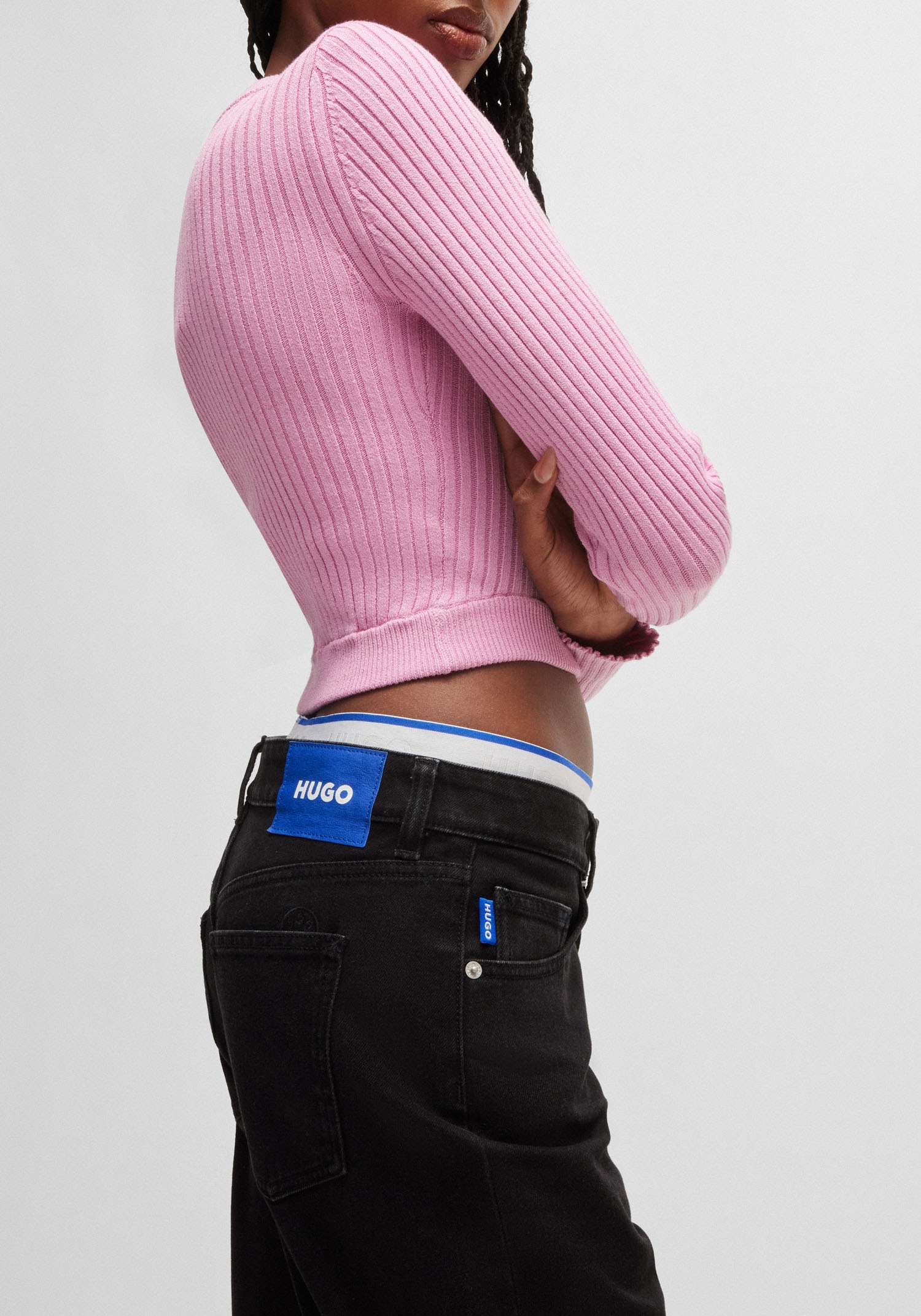 HUGO Blue Straight-Jeans »Elyah«, Straight Fit Jeans mit hoher Leibhöhe, Tall Länge 36