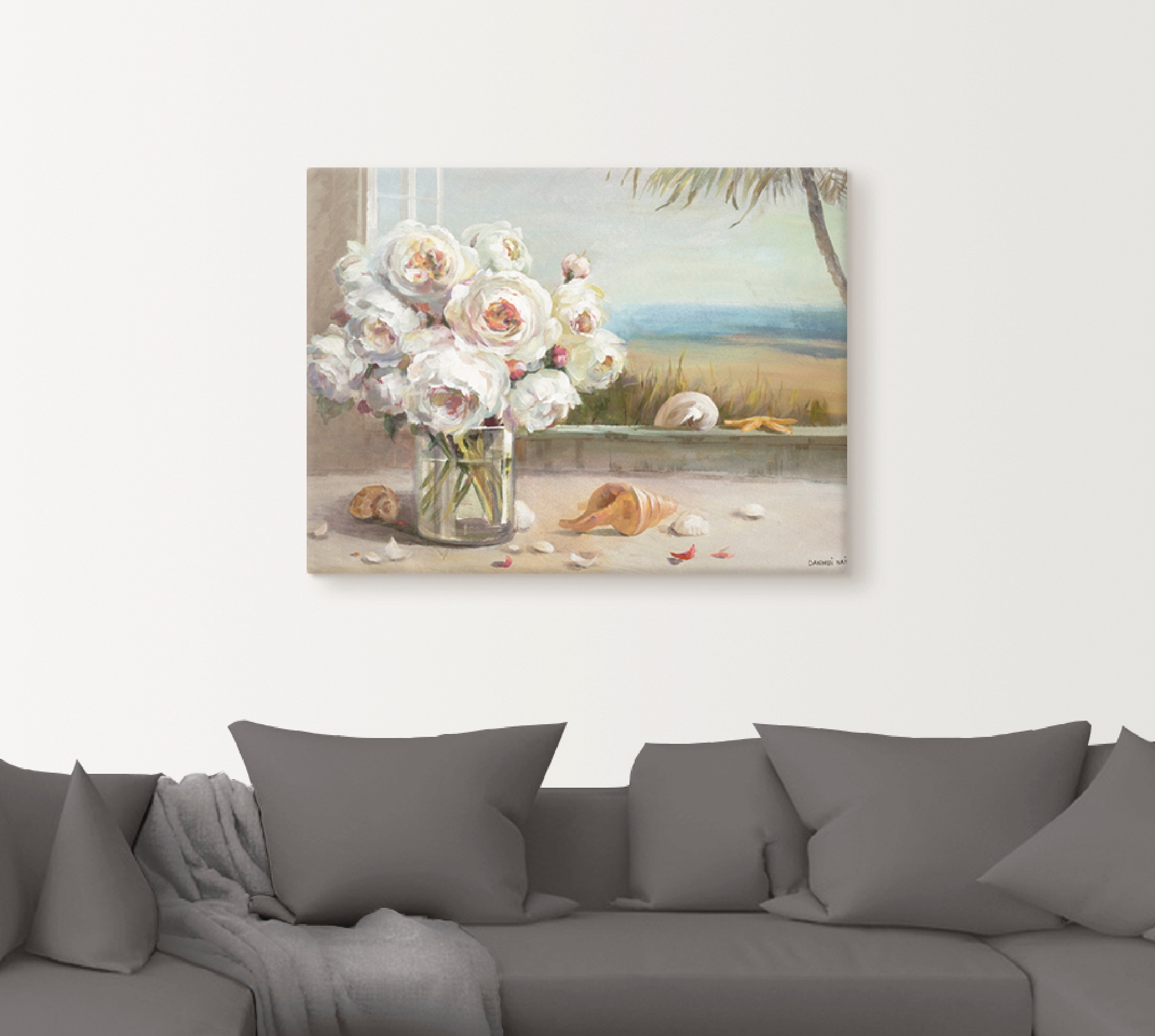 Artland Leinwandbild »Küsten Rosen II« Blumen 1 Stk. tlg. auf Holzrahmen gespannt