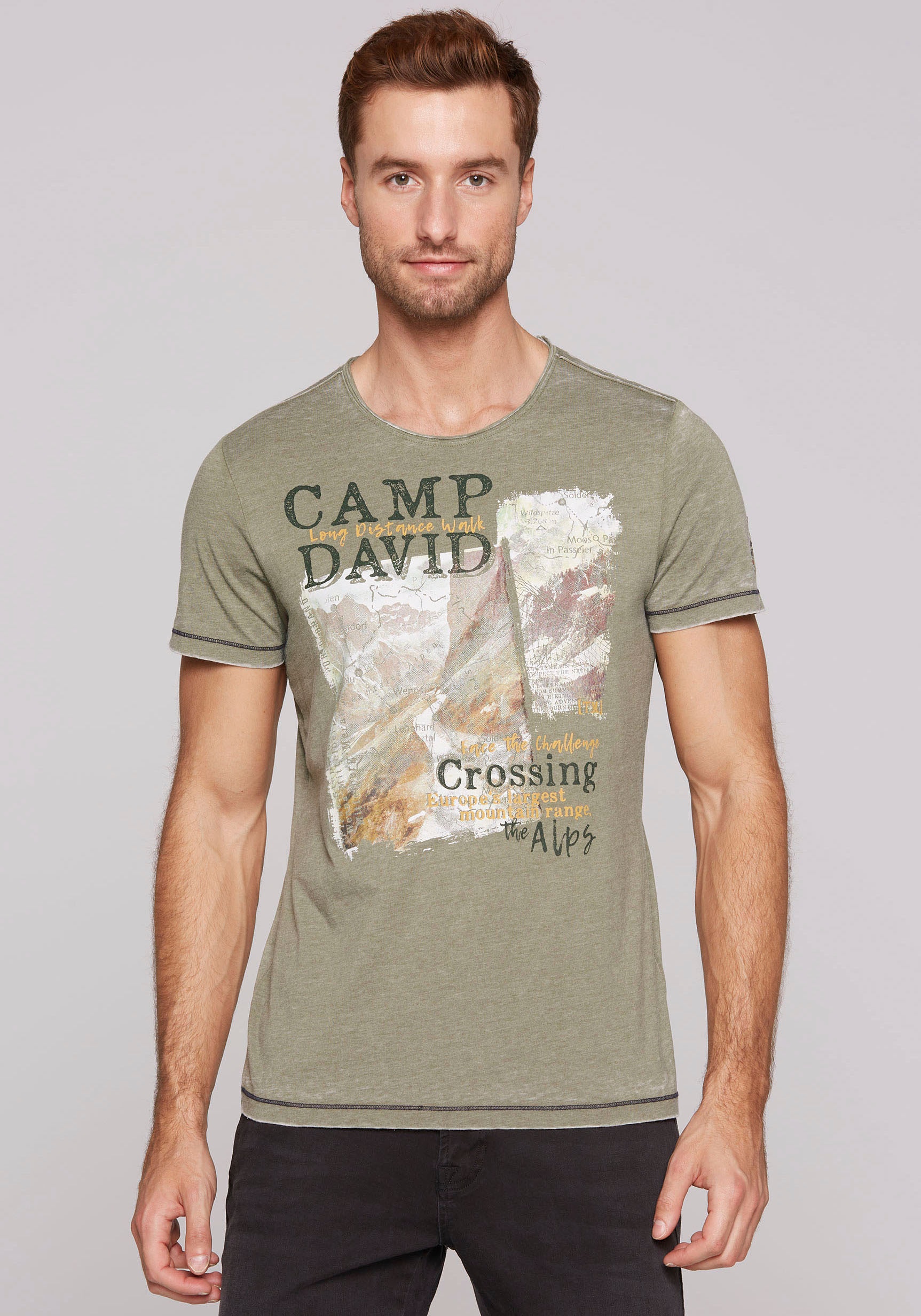 CAMP DAVID T-Shirt, mit offenen Kanten