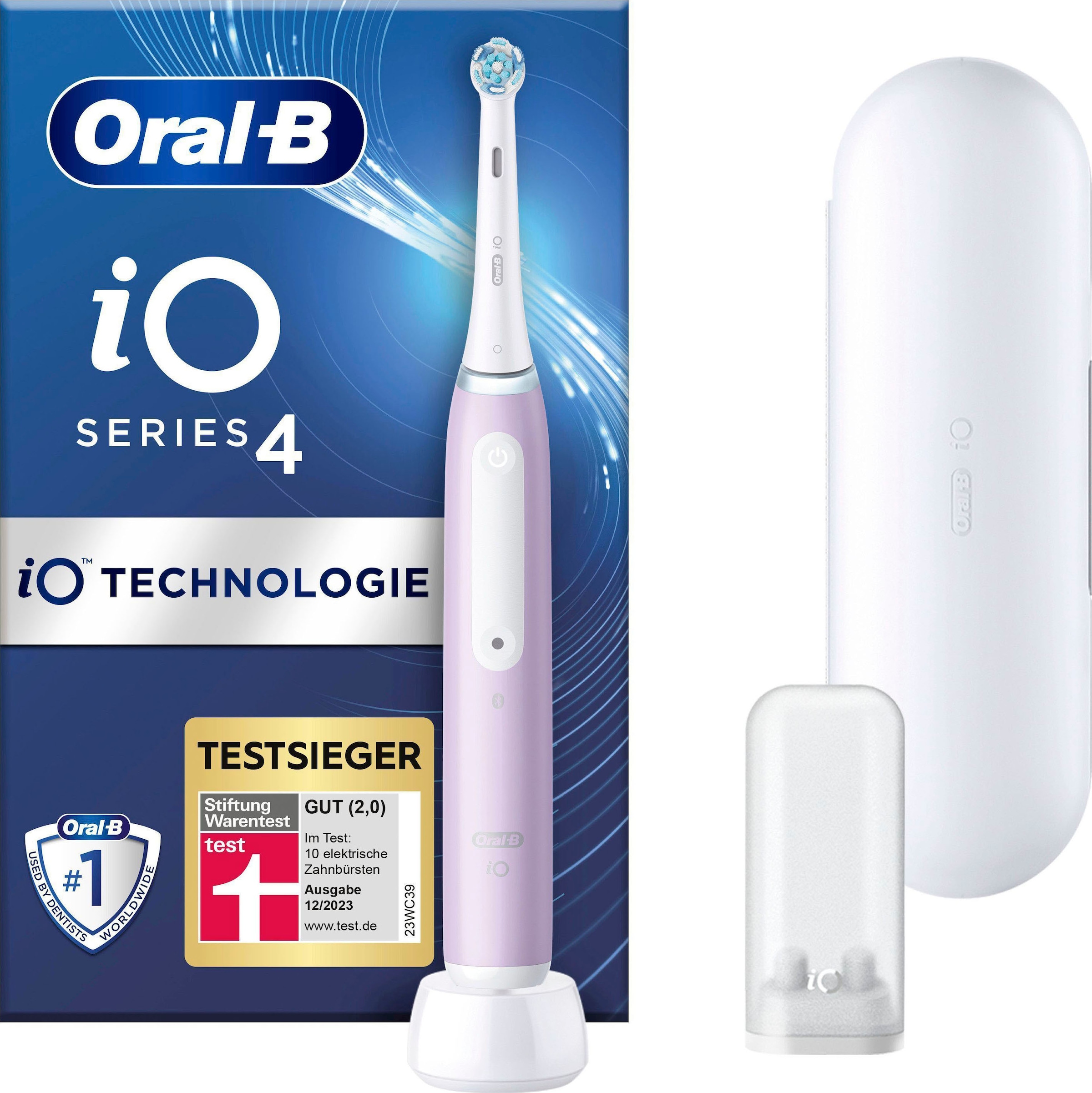 Oral-B Elektrische Zahnbürste »iO 4«, 1 St. Aufsteckbürsten, mit Magnet-Technologie, 4 Putzmodi, Reiseetui