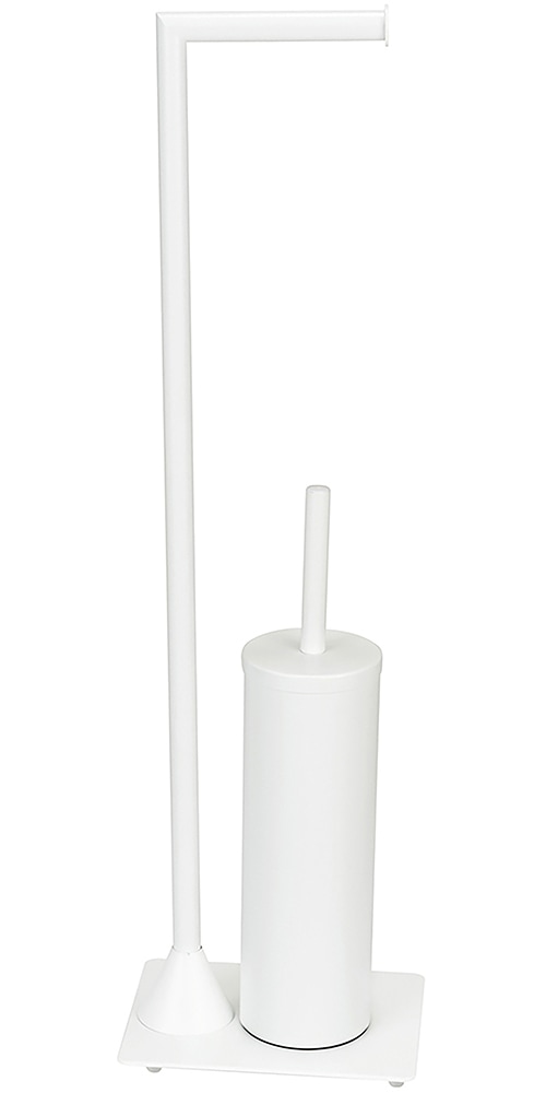 WENKO WC-Garnitur »Modell Hella«, aus Metall, Standgarnitur aus Stahl, Toilettenpapierhalter und WC-Bürstenhalter