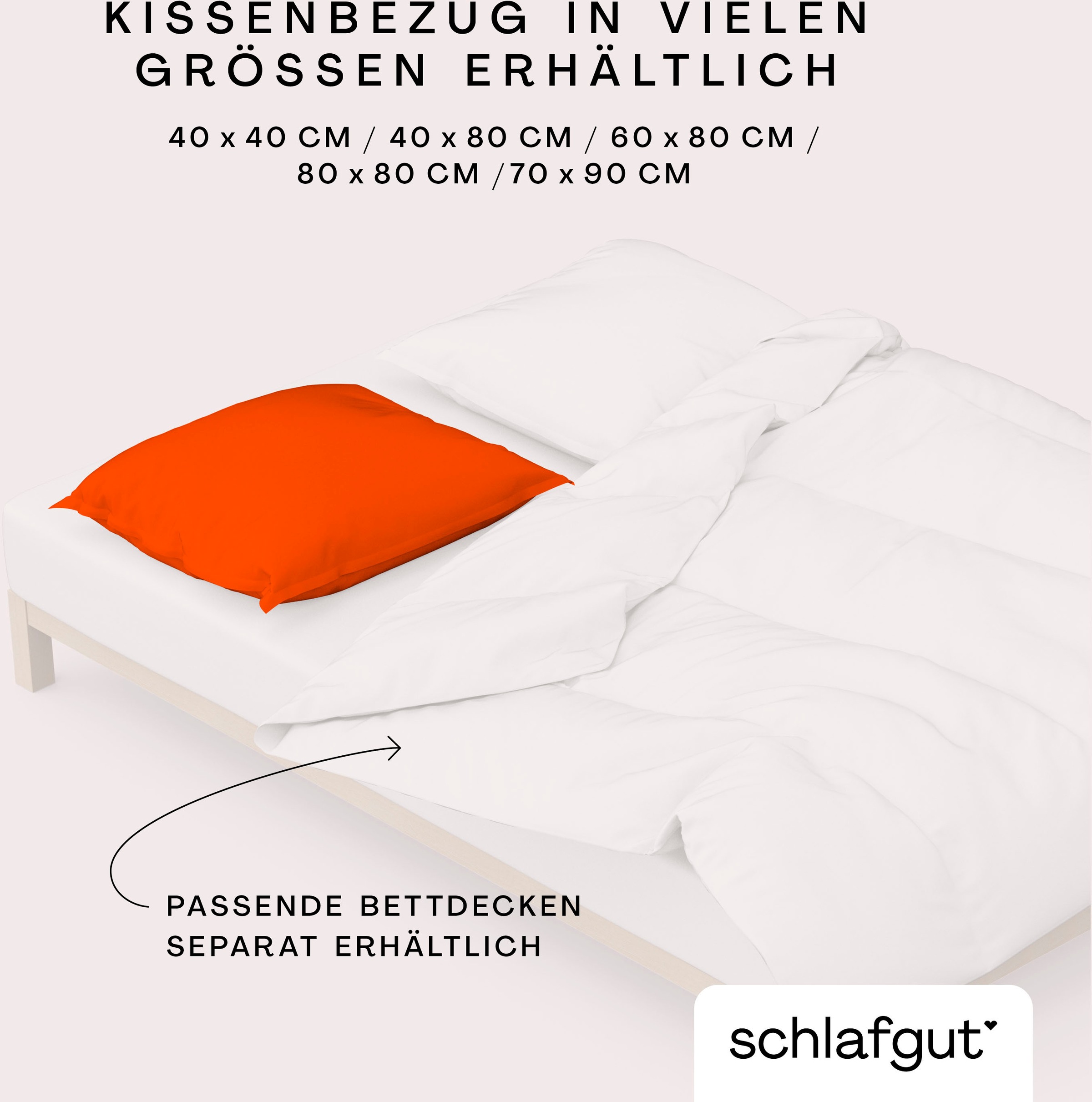 Schlafgut Kissenbezug »Woven Satin aus Mako-Baumwolle, langlebig, pflegeleicht, dicht gewebt«, (1 St.), Kissenhülle mit Reißverschluss, passender Bettbezug erhältlich