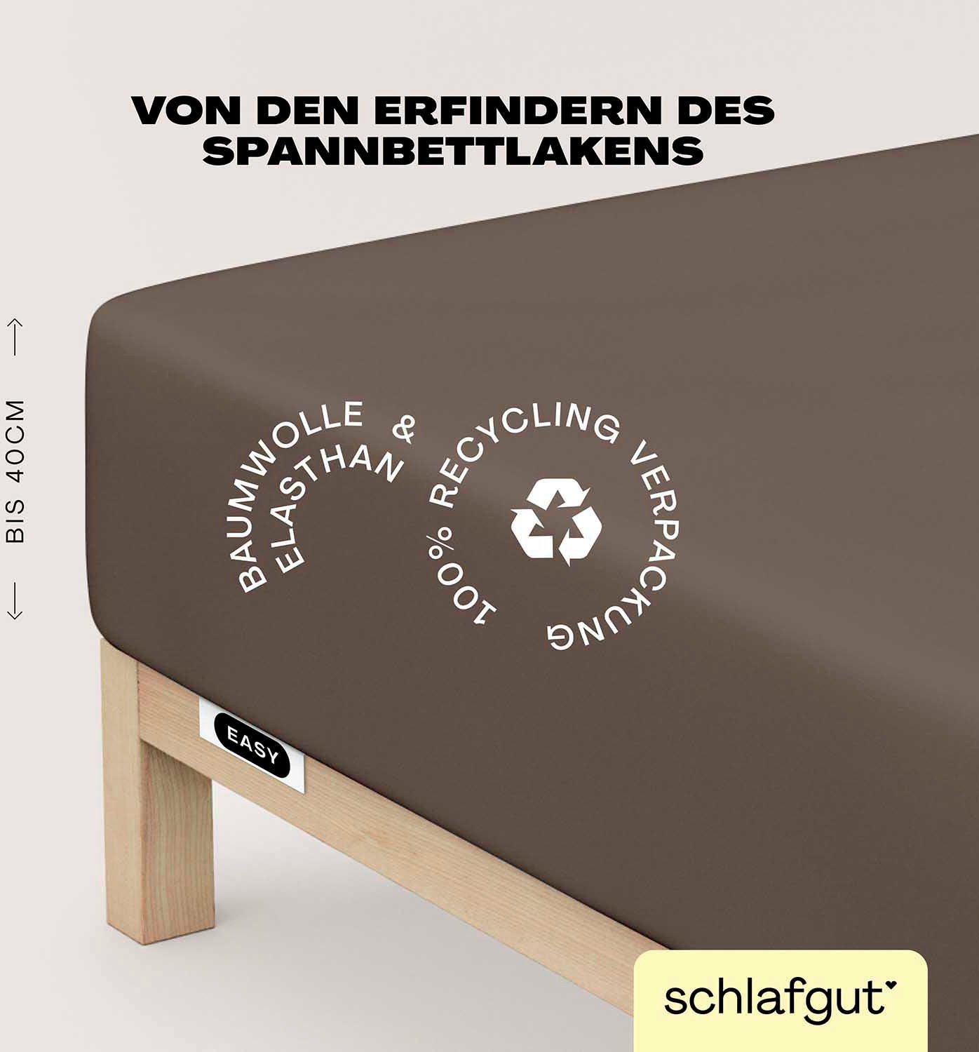 Schlafgut Spannbettlaken »EASY Jersey Elasthan Boxspring« MADE IN GREEN by OEKO-TEX®