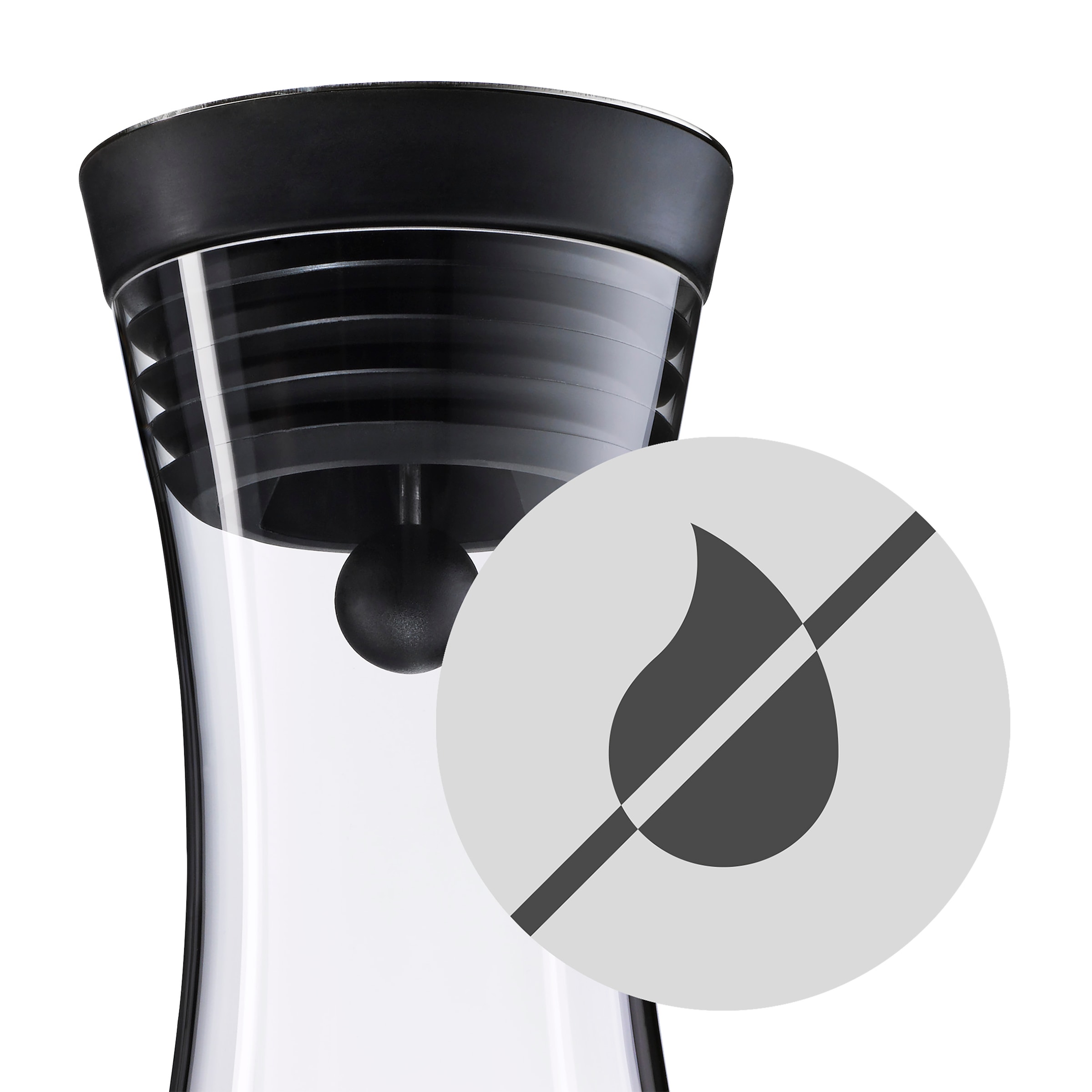 WMF Wasserkaraffe »Basic«, 1 Liter, Glaskaraffe, integriertes Sieb, tropffrei