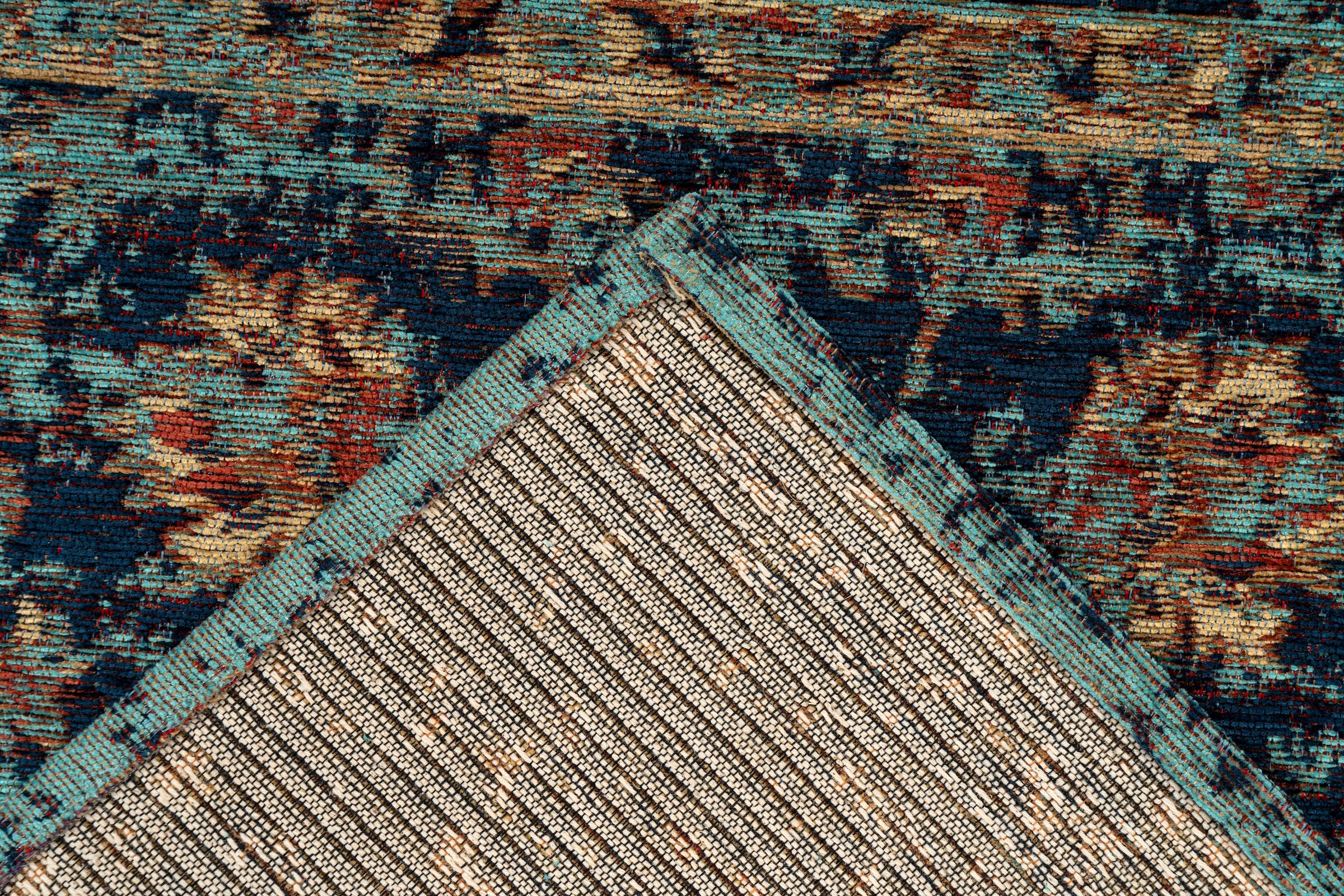 Padiro Teppich »Charme 225« rechteckig 5 mm Höhe Chenille Flachgewebe im Vintage Stil