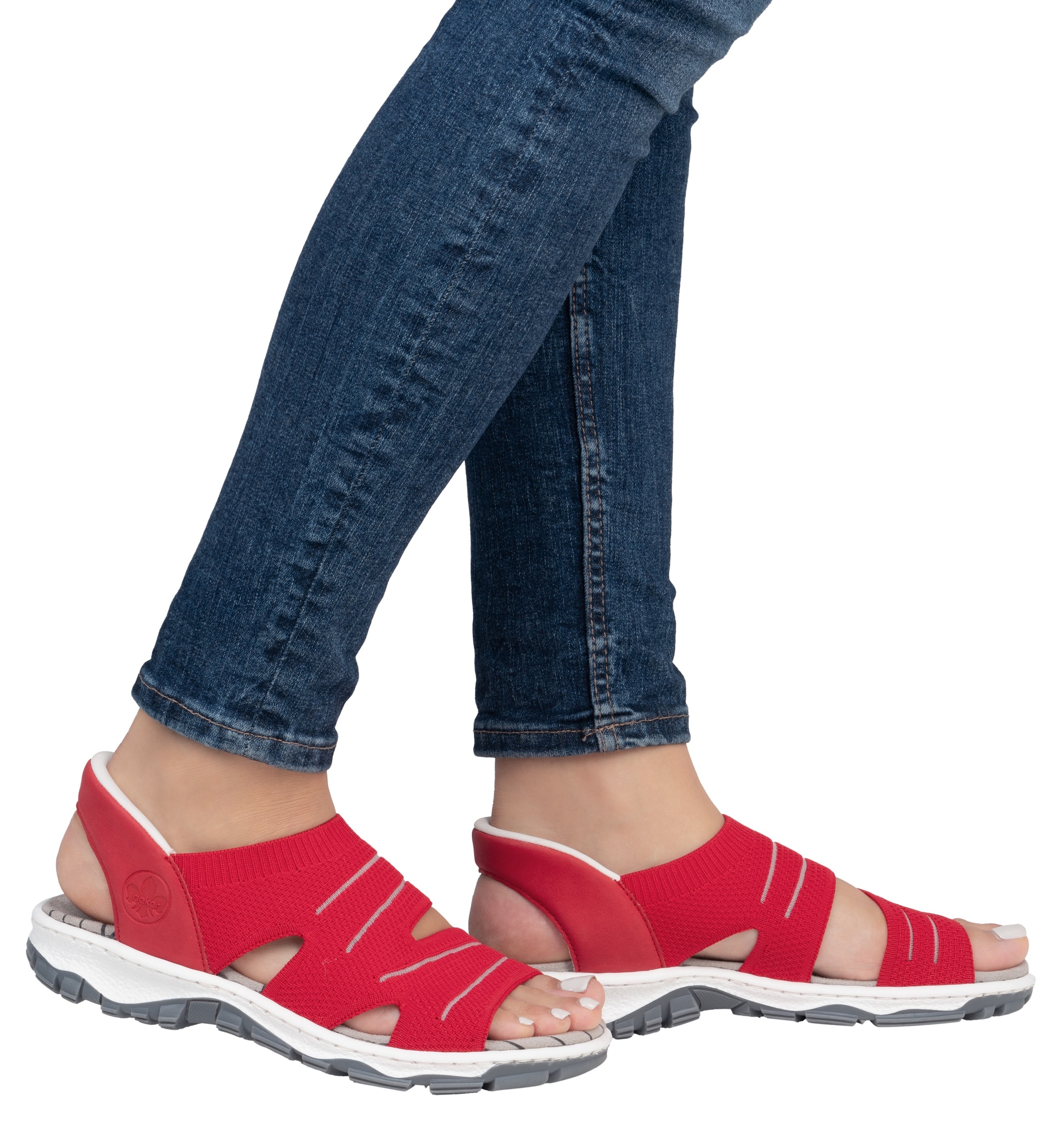 Rieker Sandale, Trekkingsandale, Outdoorsandale, Sommerschuh mit Elastik-Einschlupf