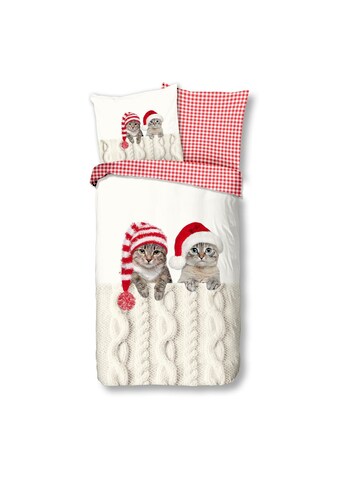TRAUMSCHLAF Bettwäsche »Weihnachtskatzen«, (2 tlg.), flauschige Winterbettwäsche kaufen