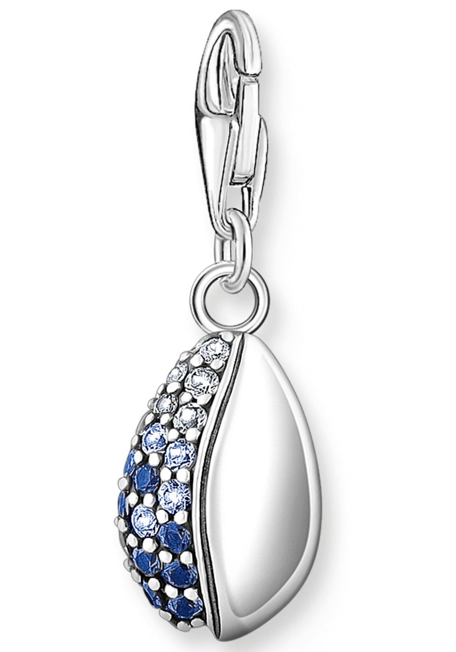 THOMAS SABO Charm-Einhänger »Muschel-Optik mit blauen Steinen, 1894-945-7«, mit Glas-Keramik Stein
