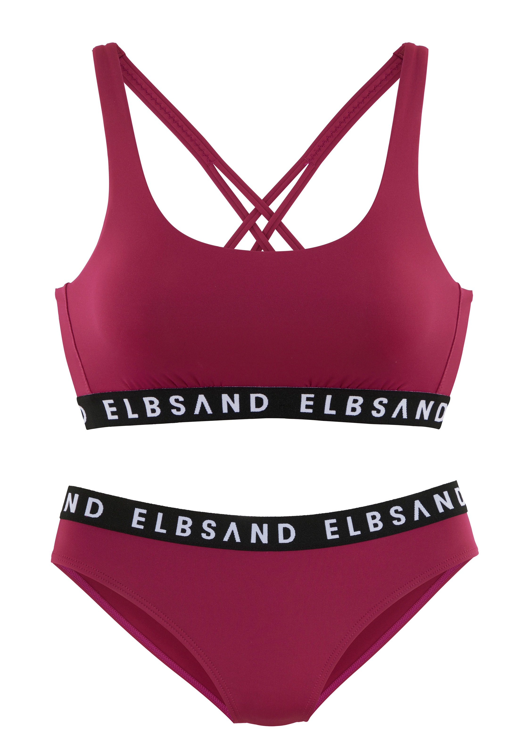 Elbsand Bustier-Bikini mit Markenschriftzügen in Kontrastfarbe