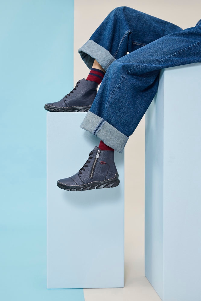 Rieker Schnürboots  Schnürstiefelette, Casual-Boots mit weicher Innensohle