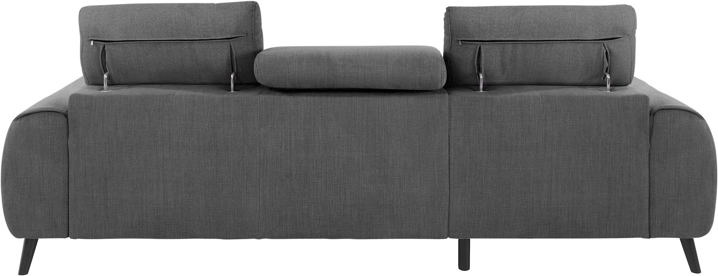 COTTA Ecksofa »Mia L-Form mit 3 Zierkissen«, wahlweise mit Bettfunktion, Bettkasten, Beleuchtung & Wireless-Charger