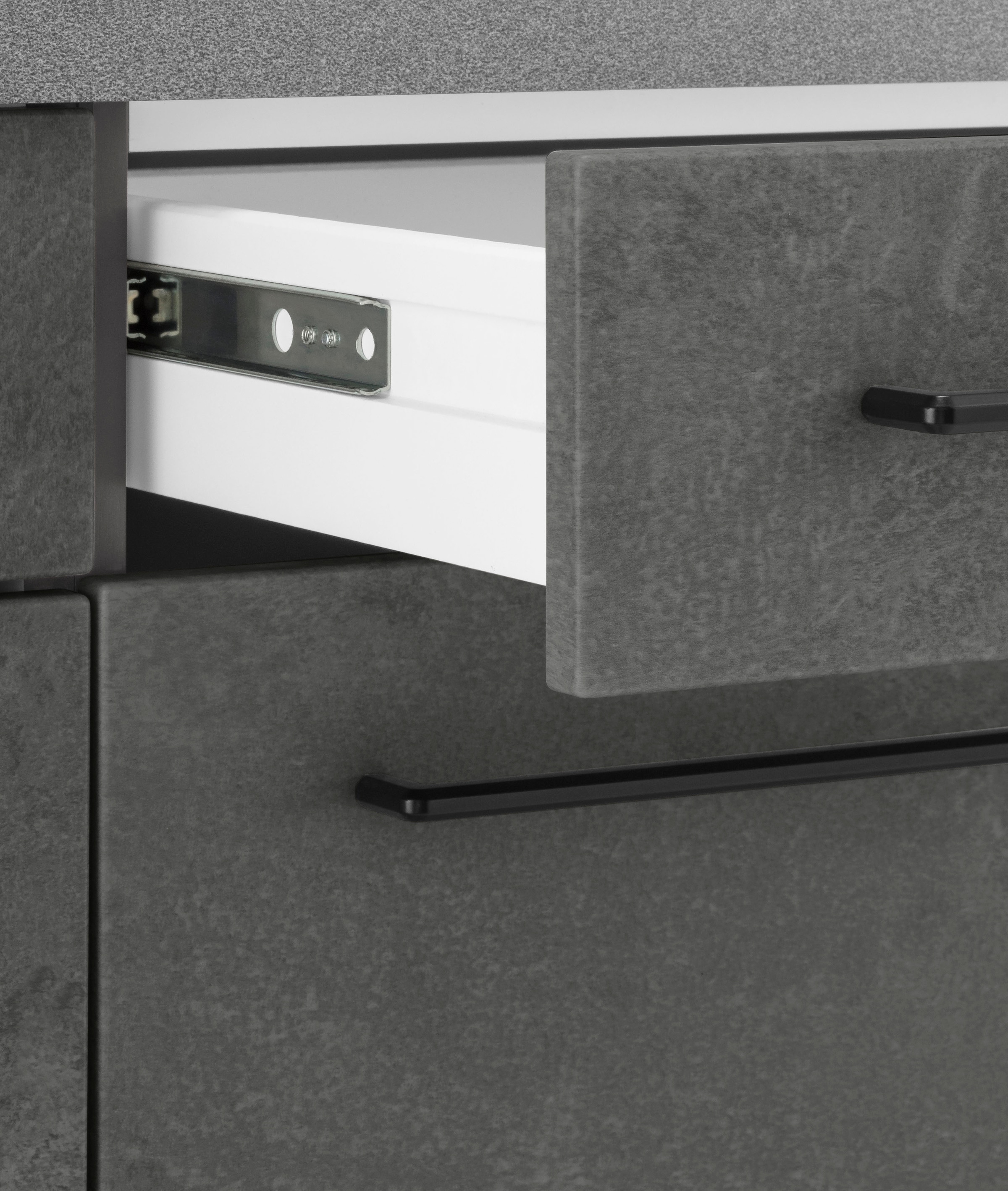 KOCHSTATION Küchenzeile »KS-Tulsa« mit E-Geräten, Breite 380 cm, schwarze Metallgriffe, MDF Fronten