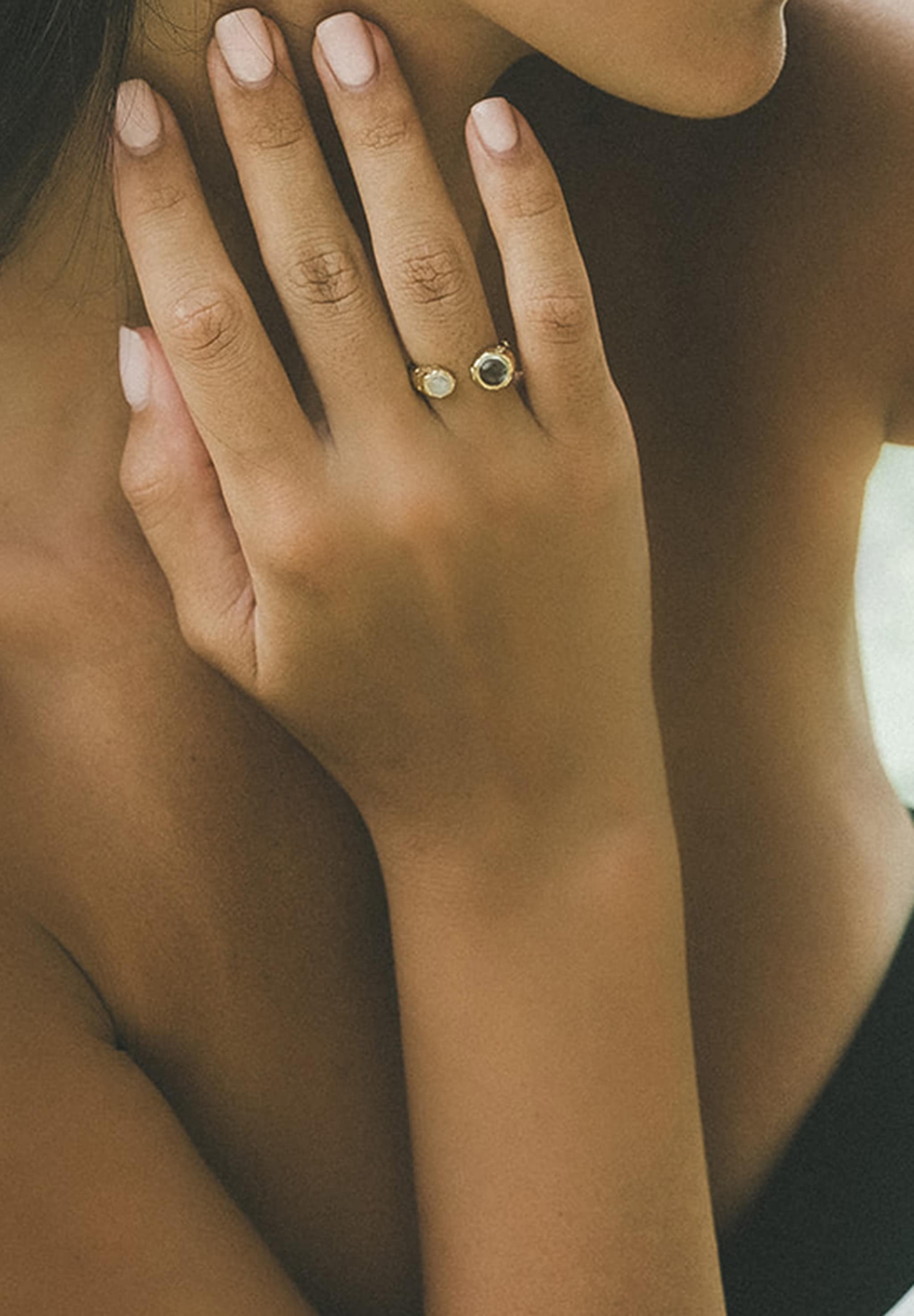 HAZE & GLORY Silberring »Ring Mondstein Aquamarin Hellblau 925 Sterling Silber«